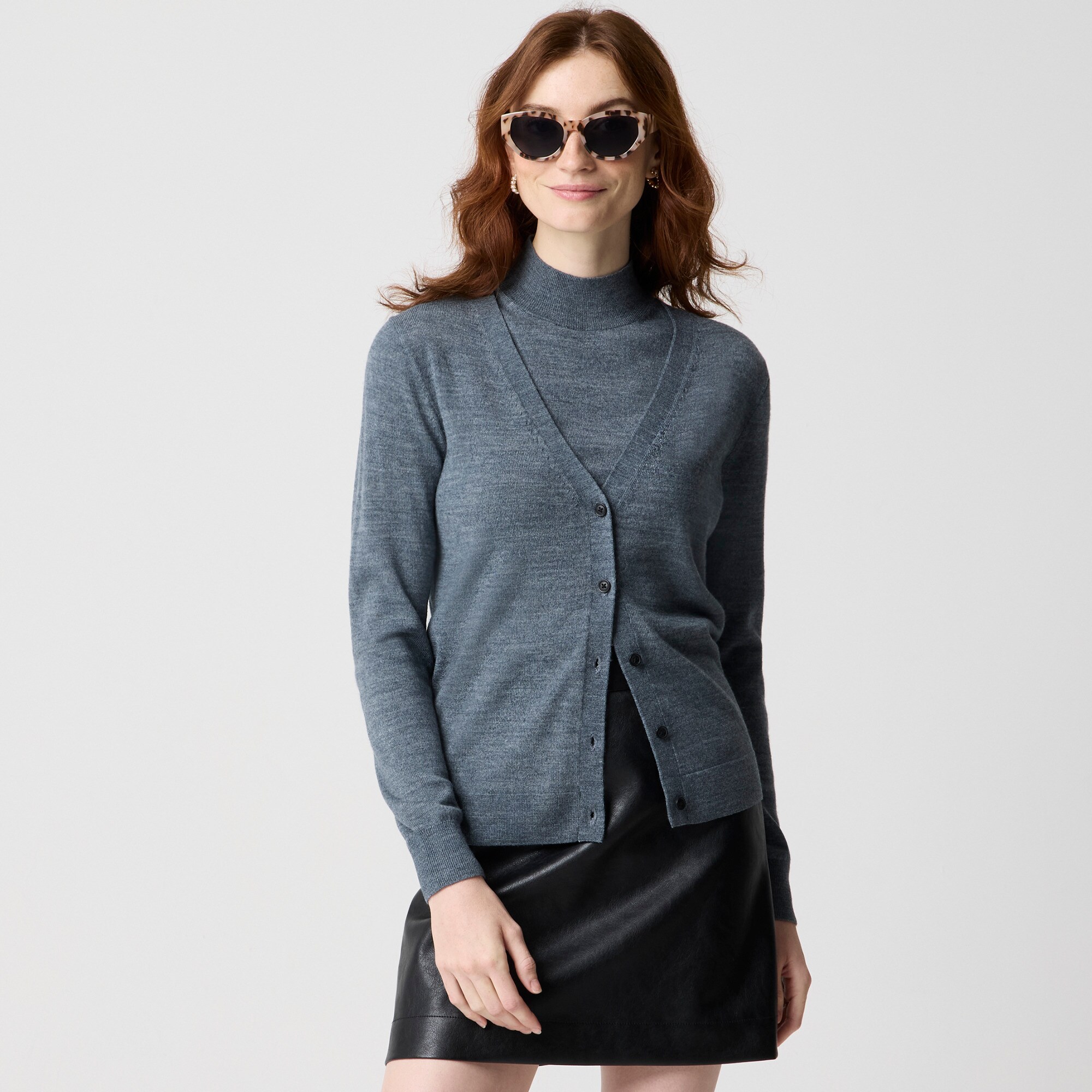 Merino wool-blend cardigan sweater