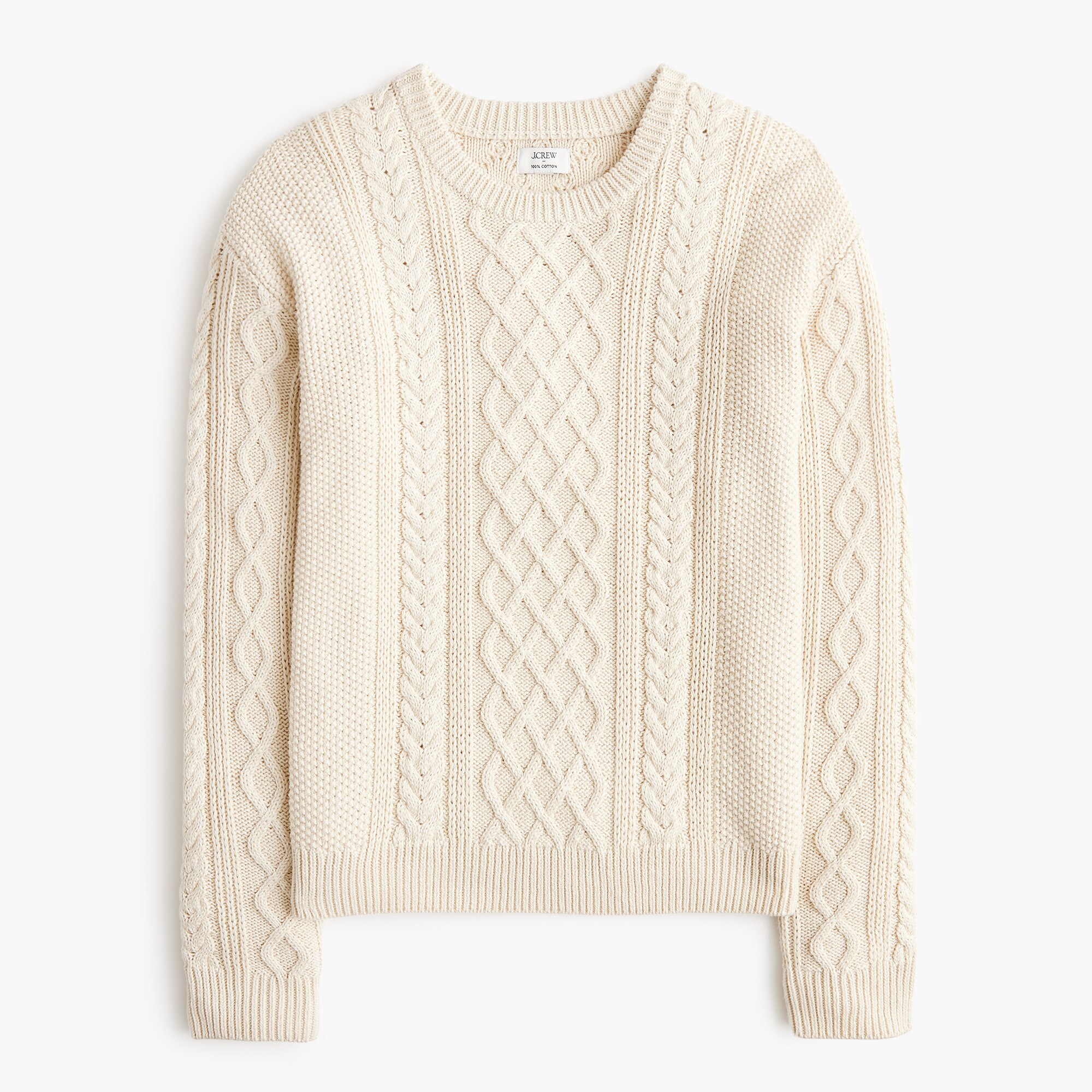Cable crewneck sweater
