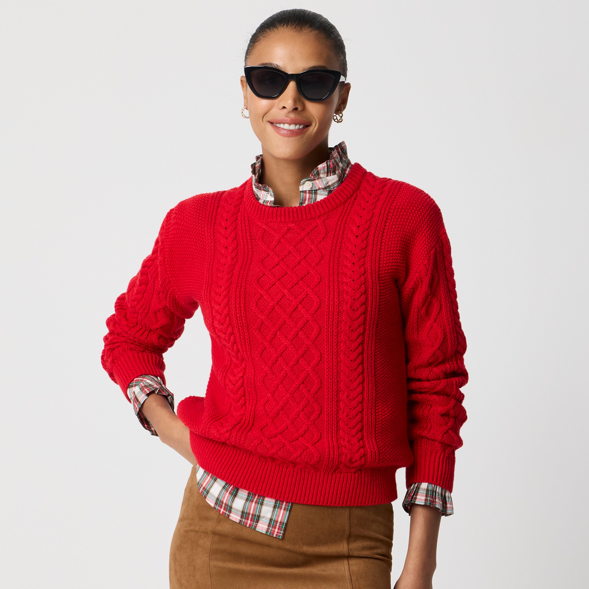  Cable crewneck sweater