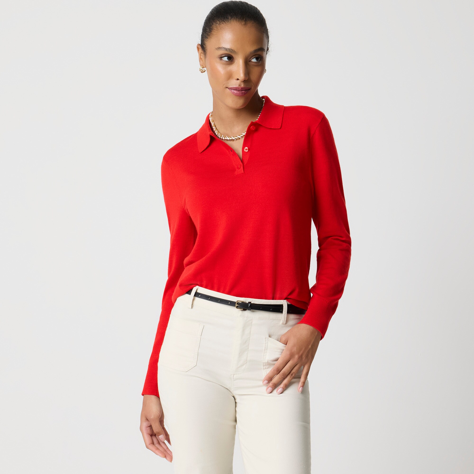  Merino wool-blend sweater-polo