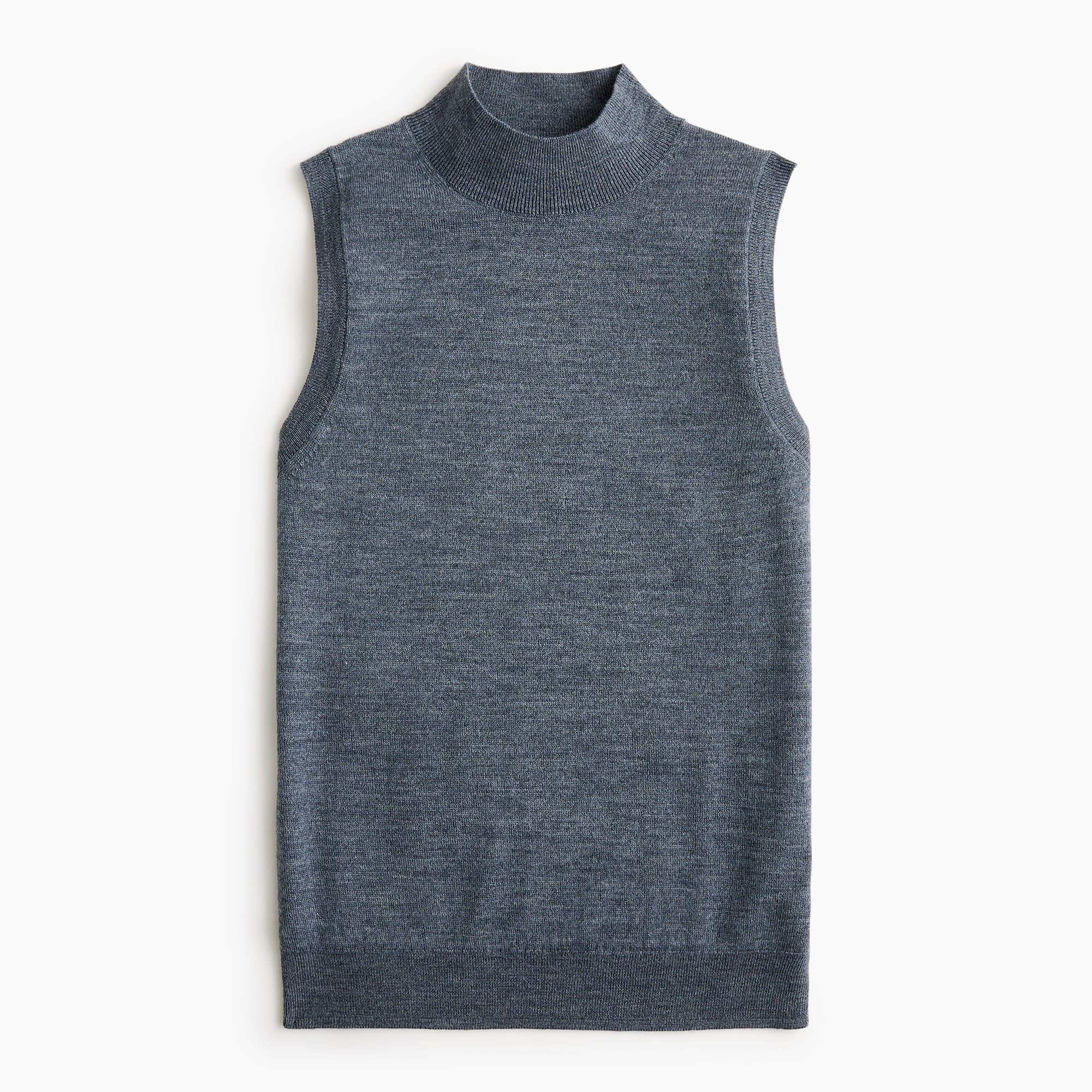 Merino wool-blend mockneck shell