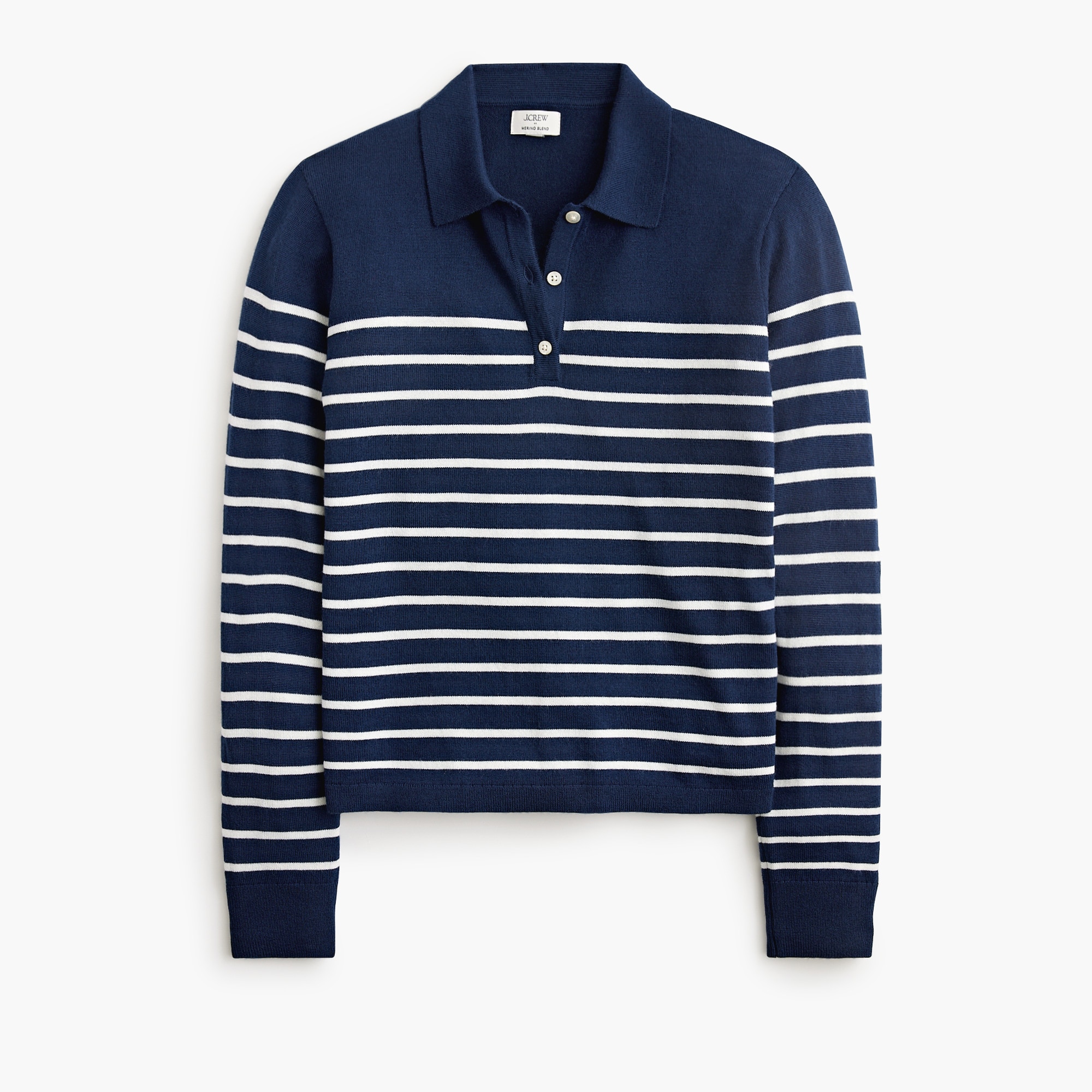 Striped Merino Wool-blend Sweater-polo For Women | Factory