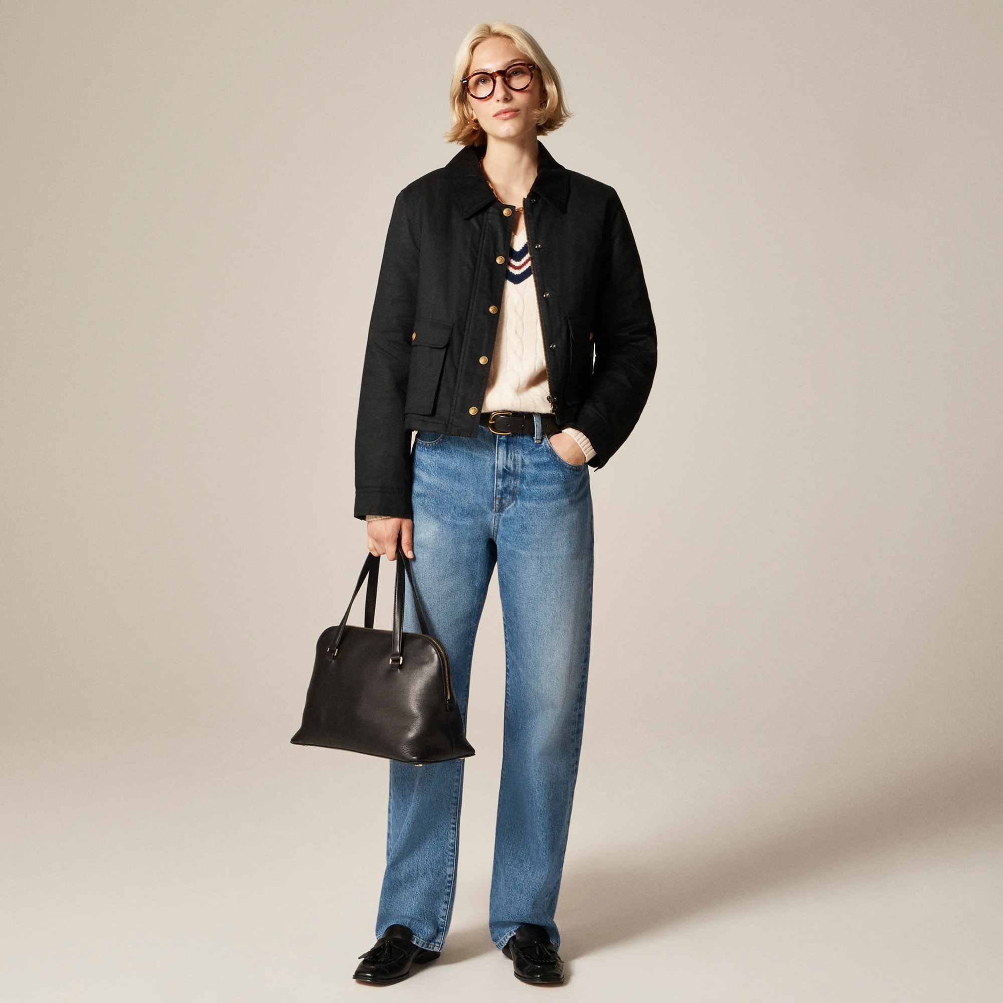 Women's cropped Barn Jacket™ in ripstop cotton