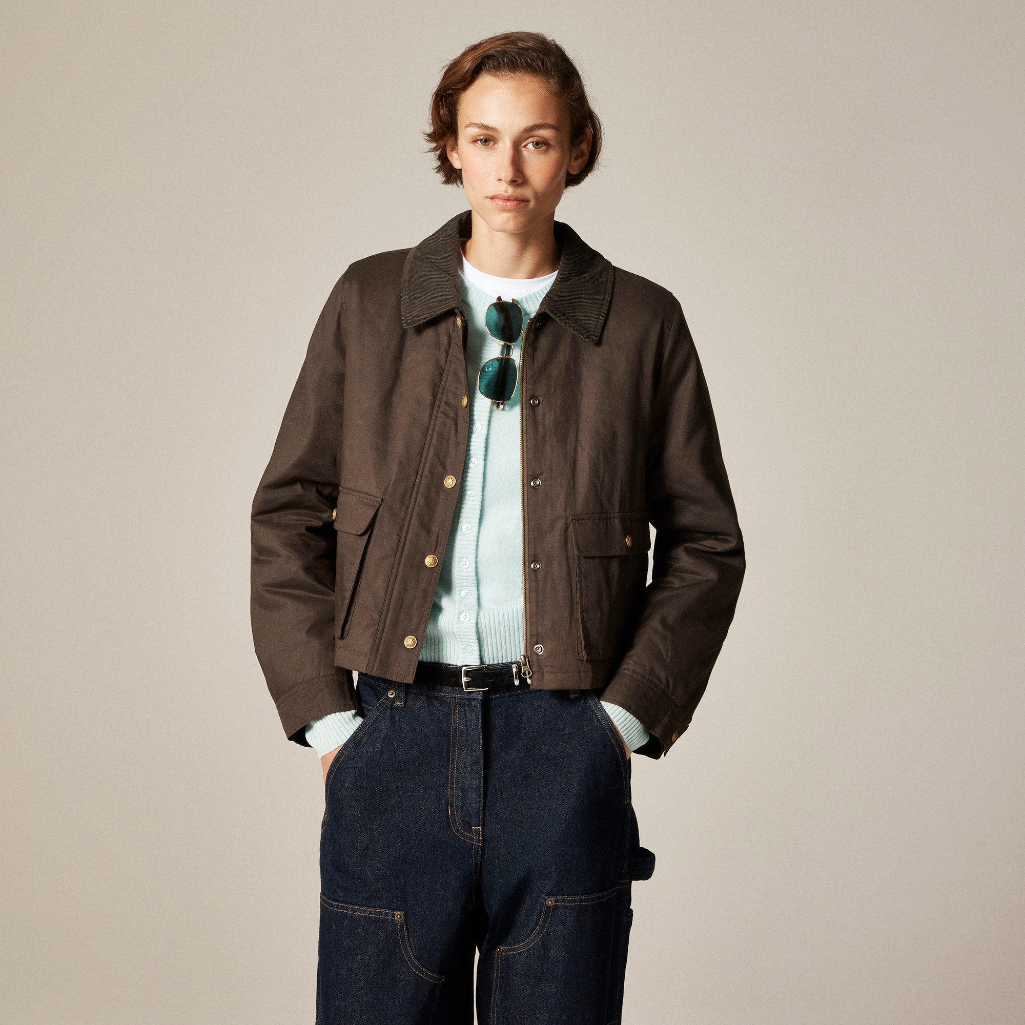 Cropped Barn Jacket™ In Ripstop Cotton For Women | J.Crew