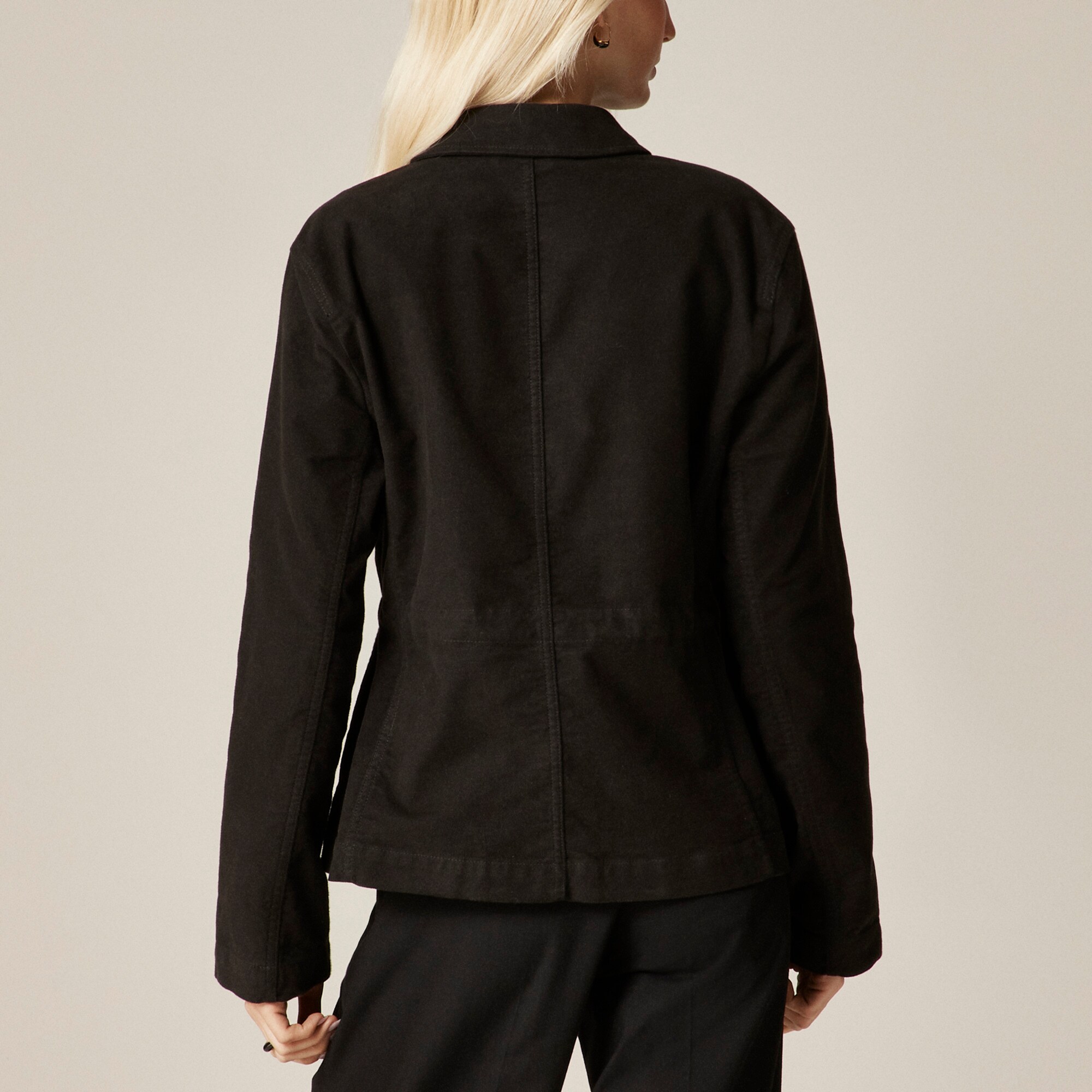 Utility chore jacket in brushed chino