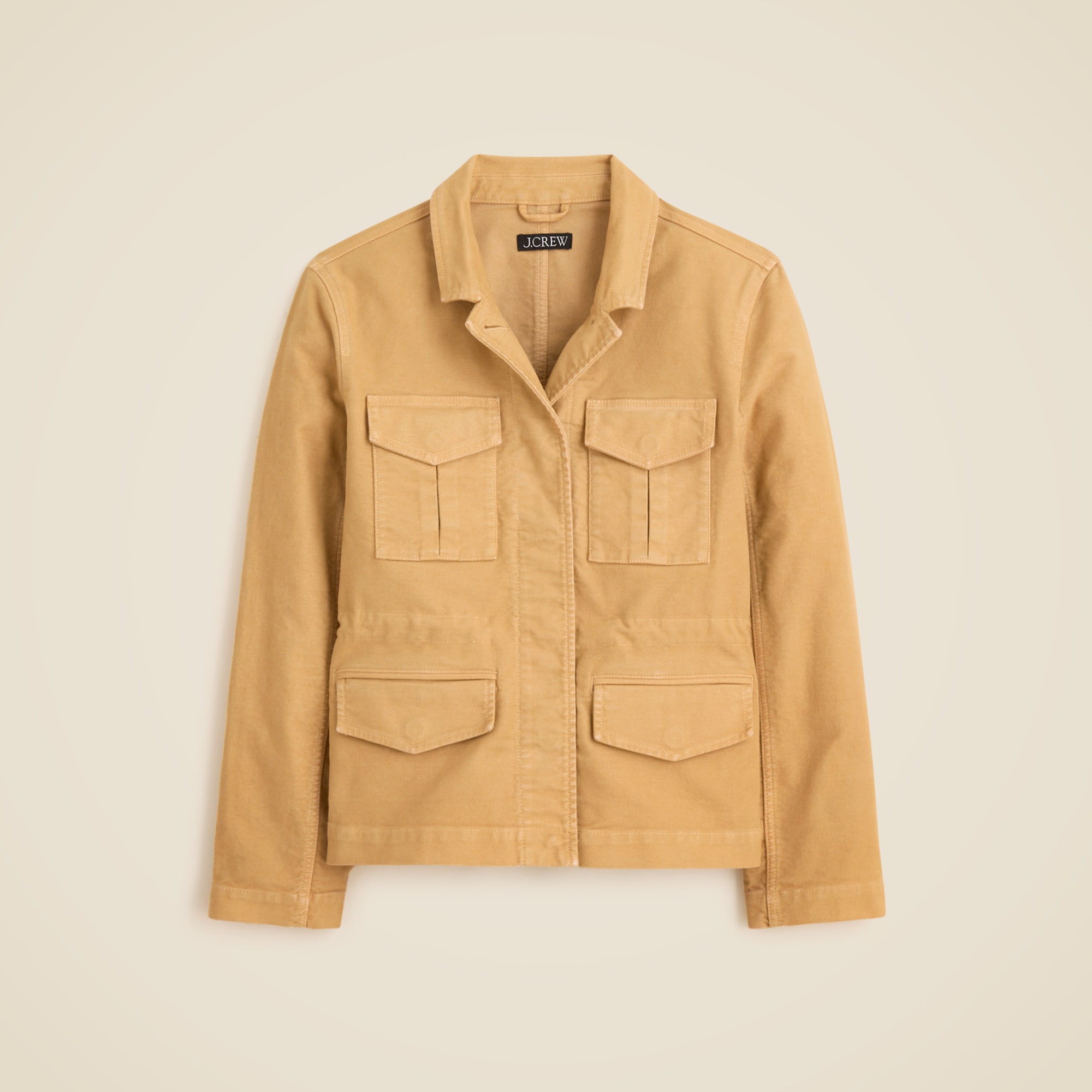 Utility chore jacket in brushed chino