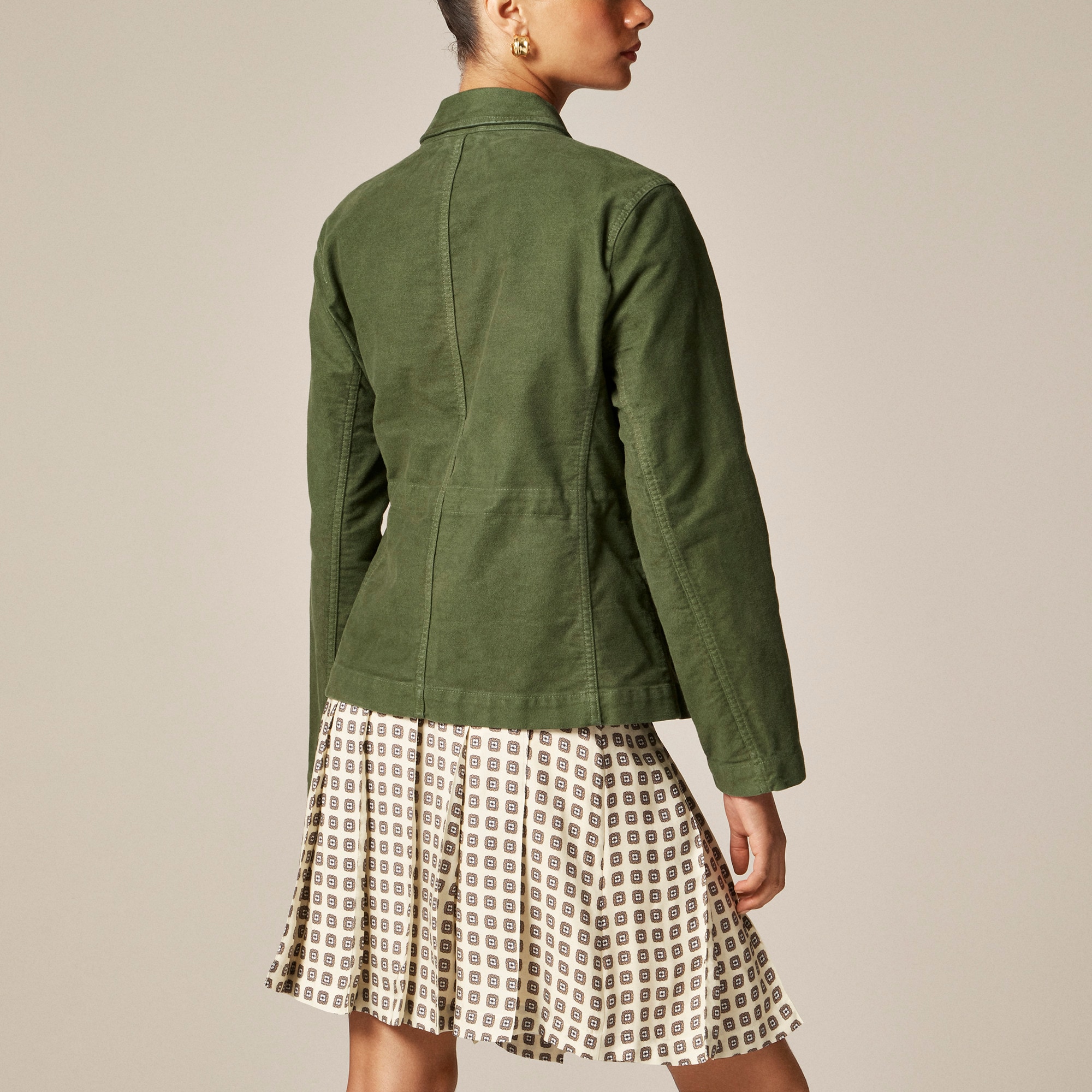 Utility Chore Jacket In Brushed Chino For Women | J.Crew