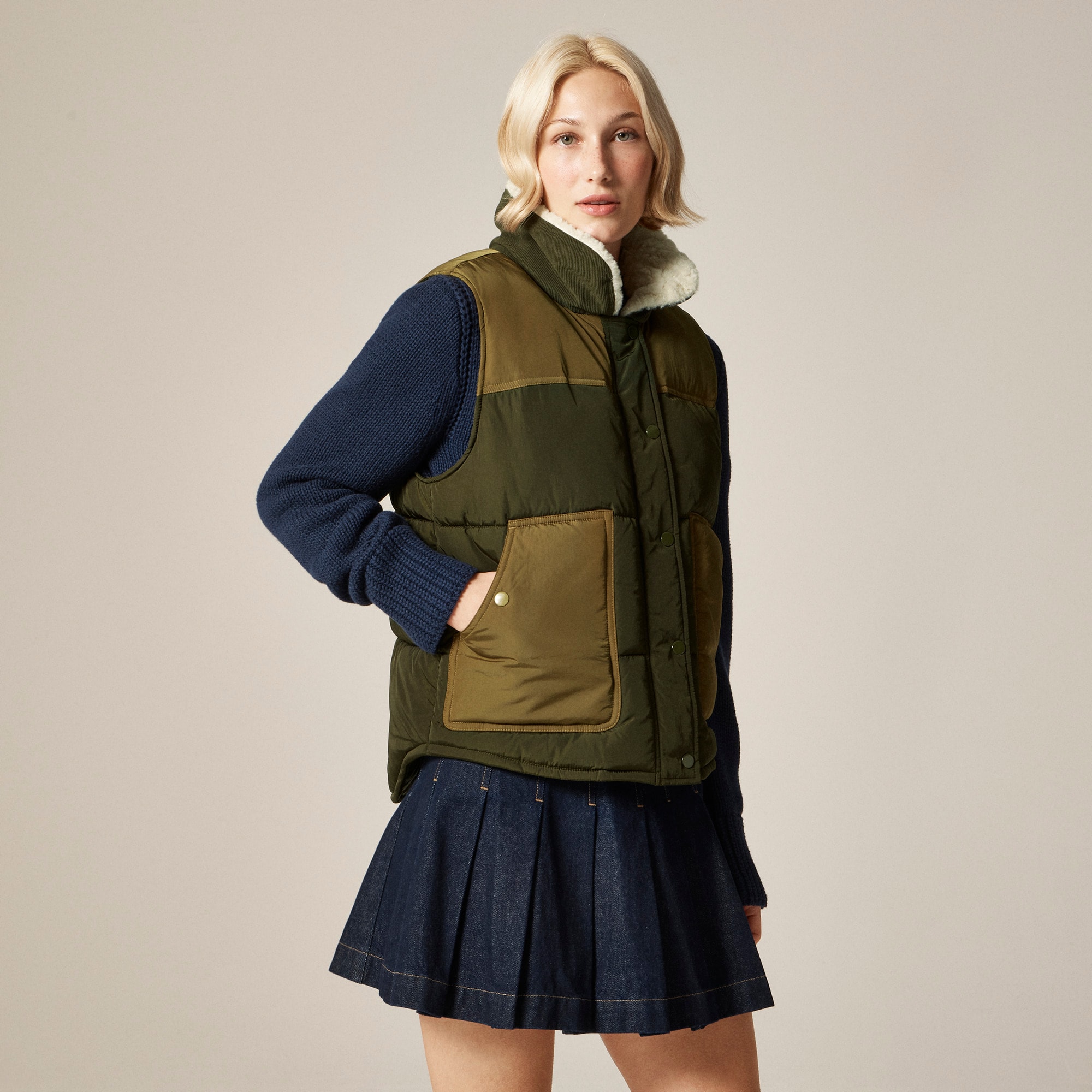  Colorblock puffer vest with PrimaLoft&reg;