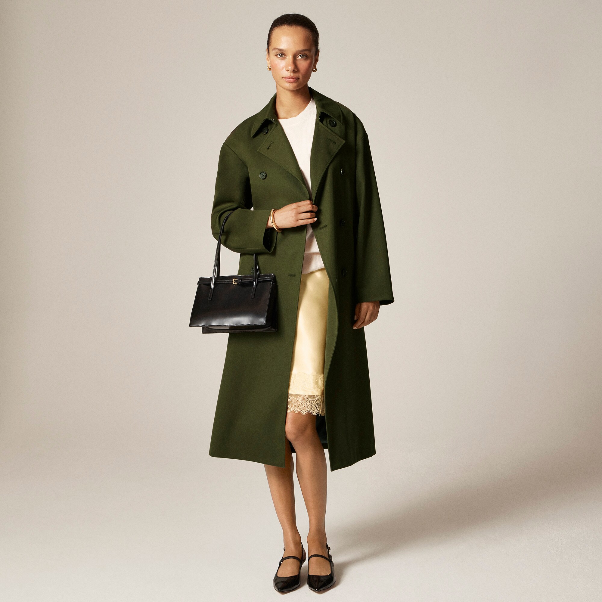 Trench coat in wool blend