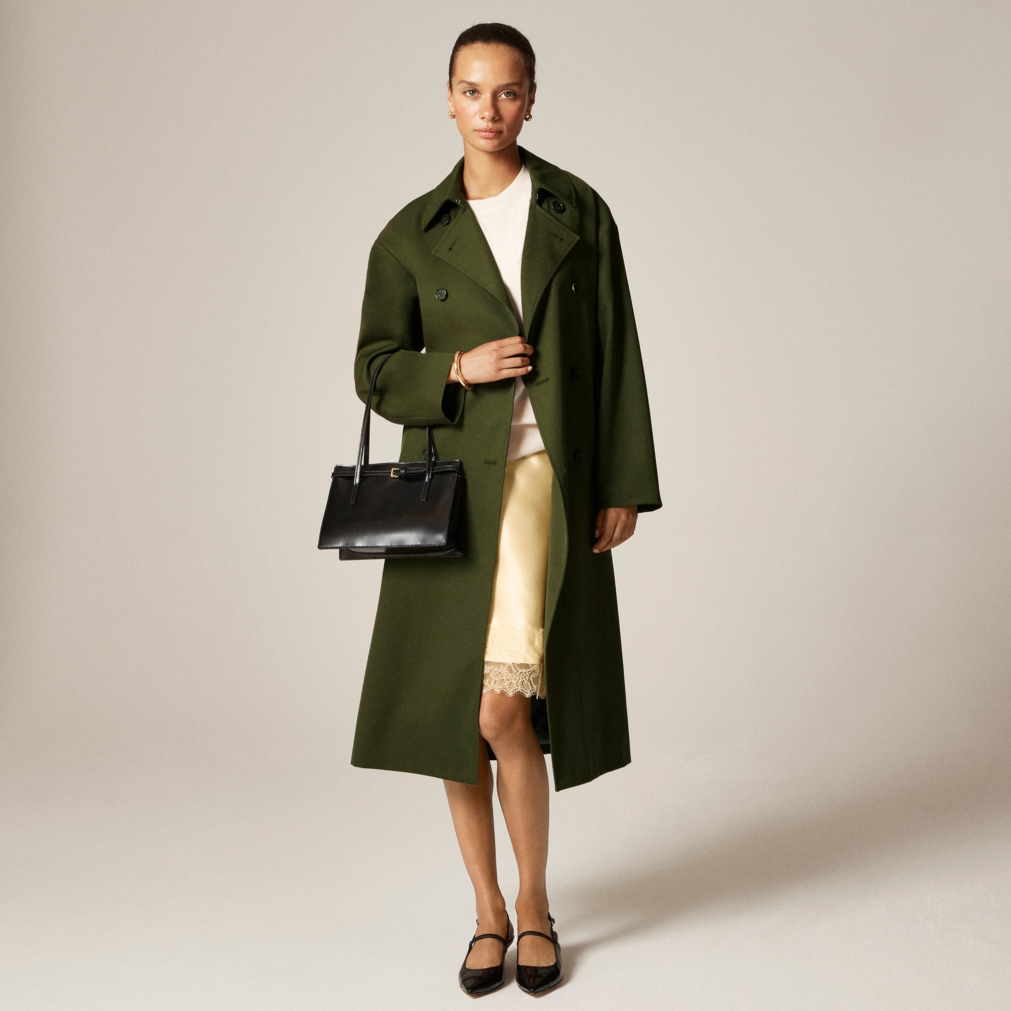 Trench coat in wool blend