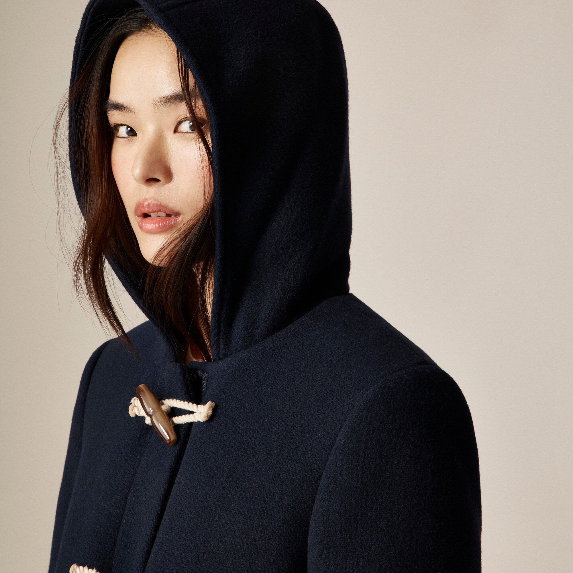 Short duffel coat in Italian stadium-cloth