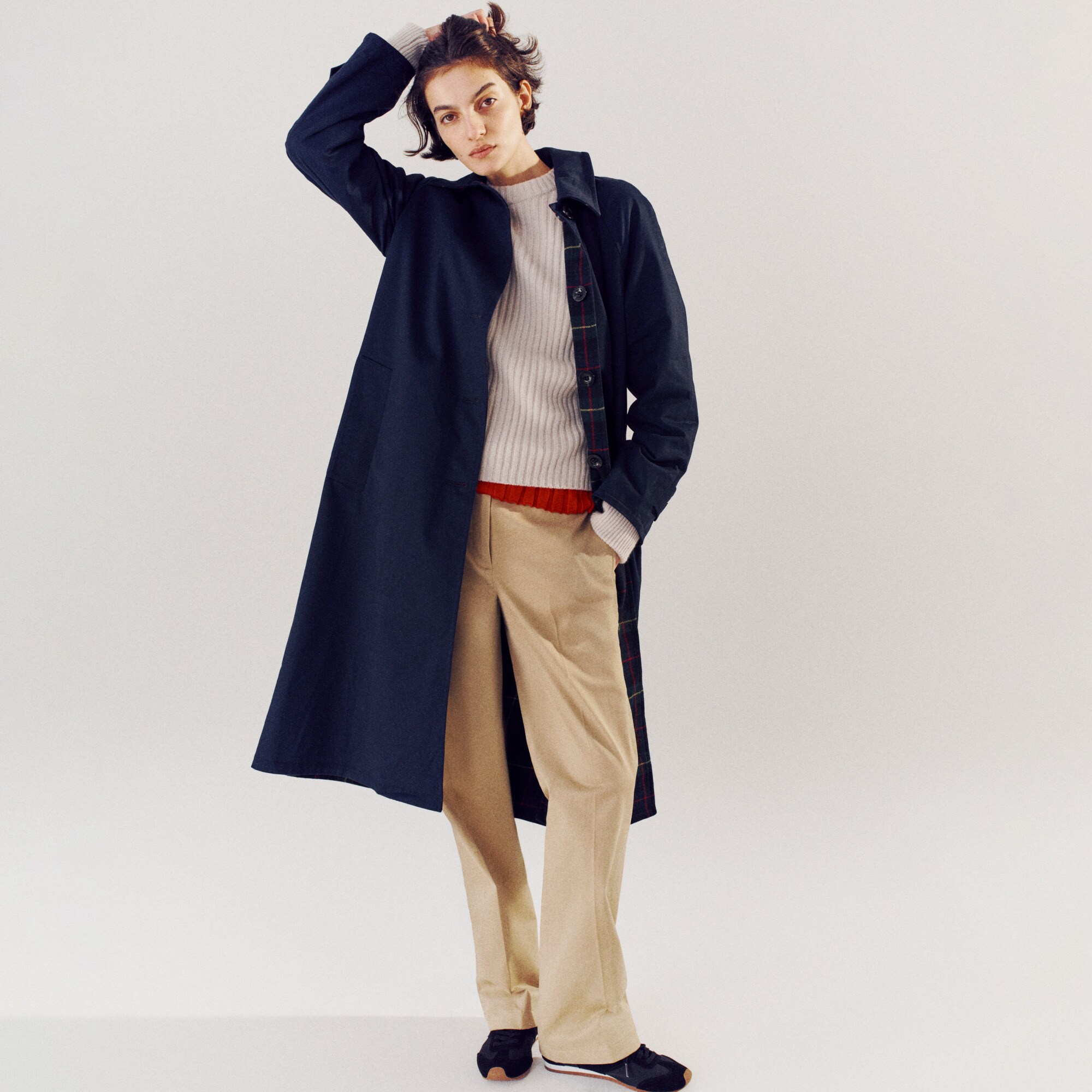 Adélie Dark Navy Alex Eagle X J.Crew Reversible Trench Coat For Women | J.Crew