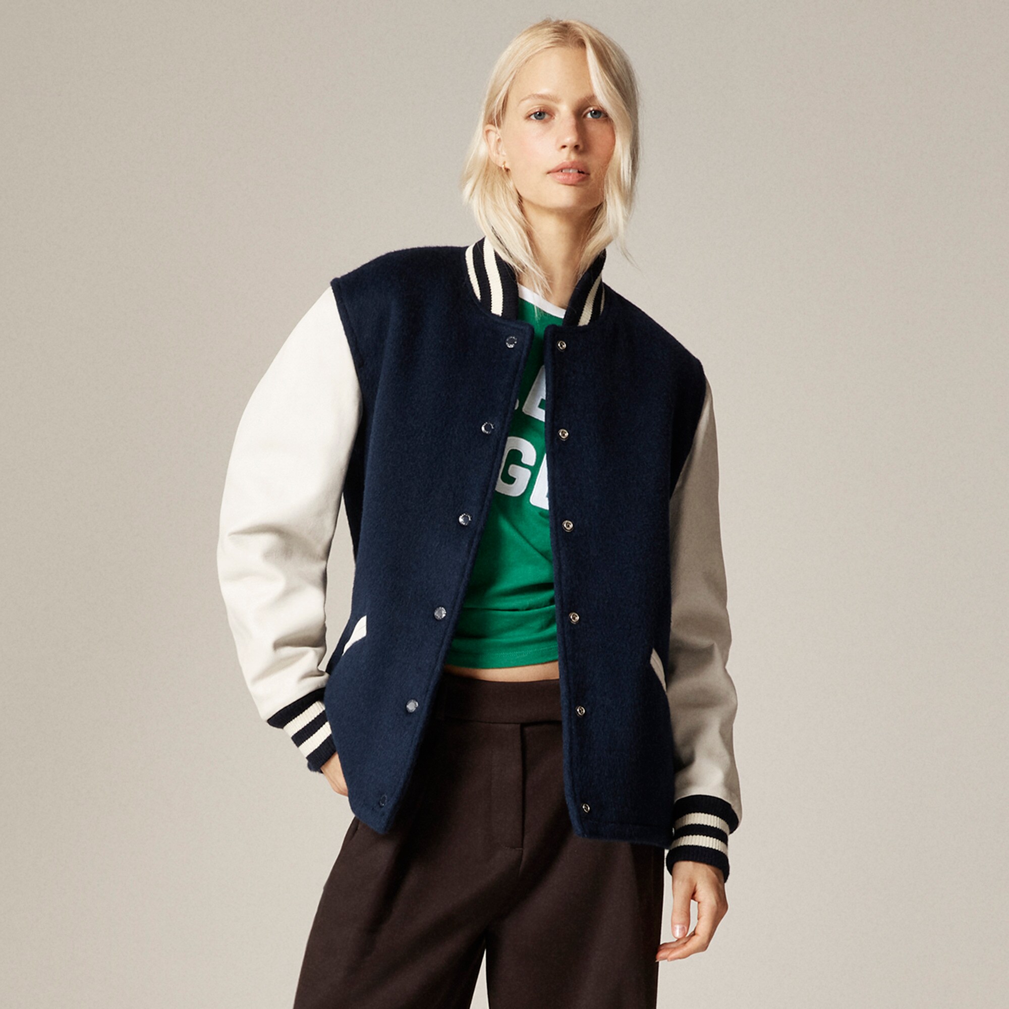 womens Alex Eagle X J.Crew varsity jacket
