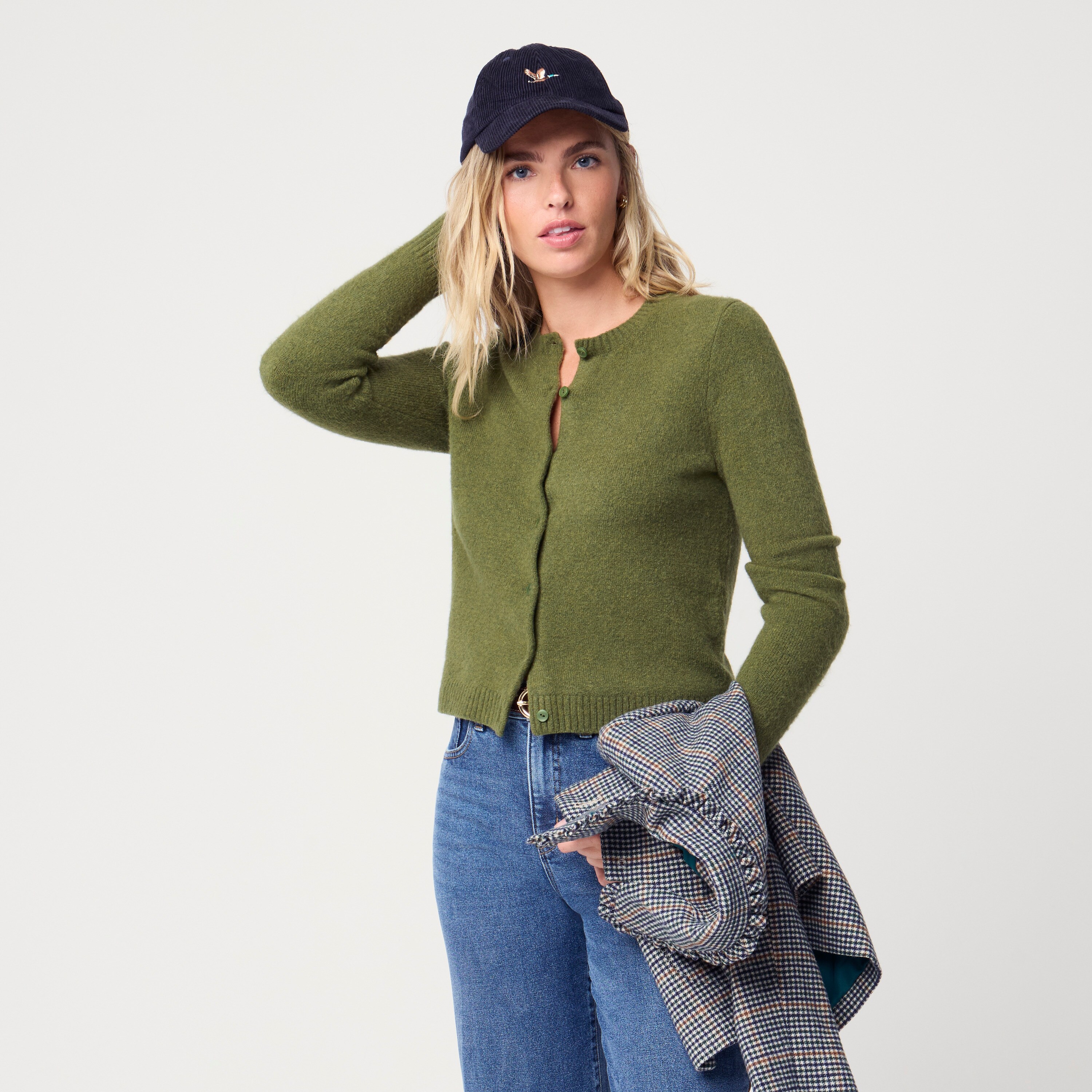 Cardigan sweater in extra-soft yarn