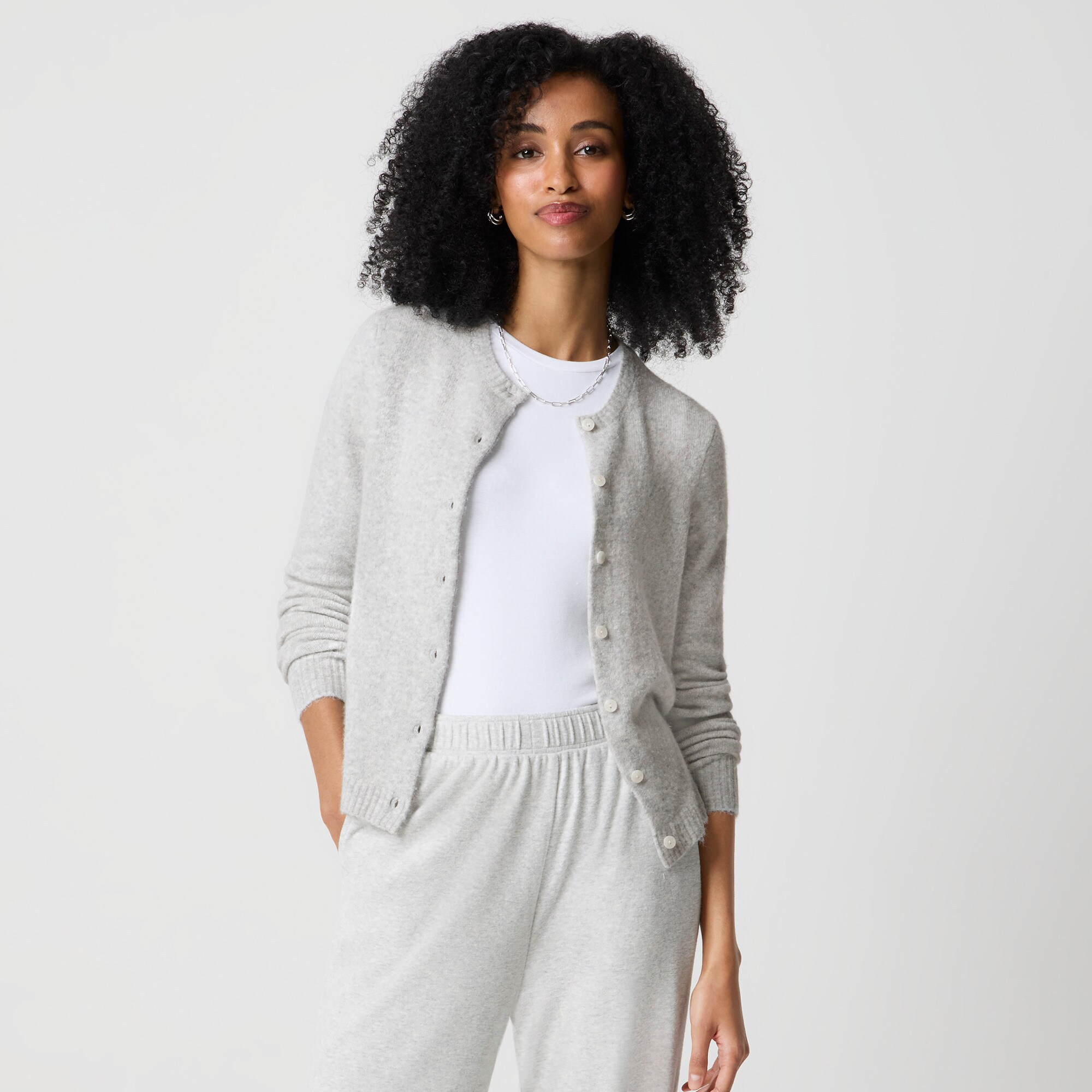 Cardigan sweater in extra-soft yarn