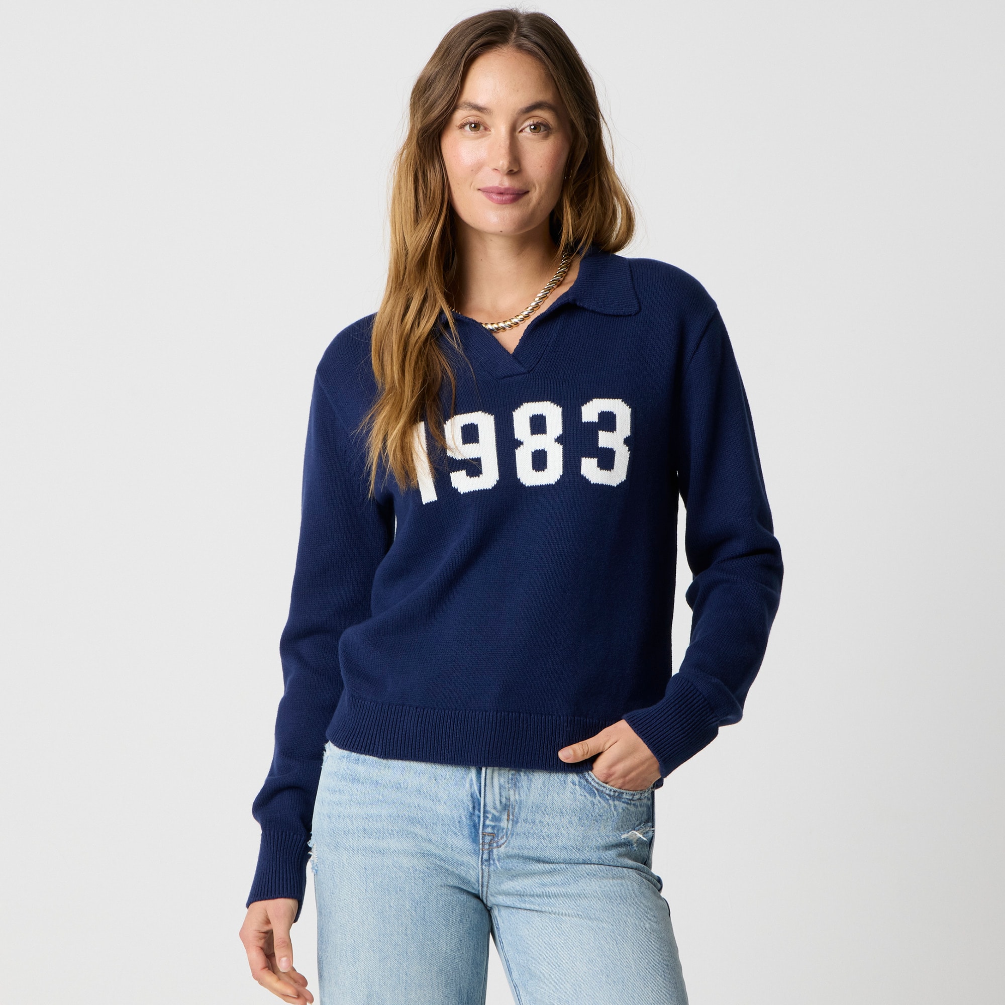 "1983" sweater-polo