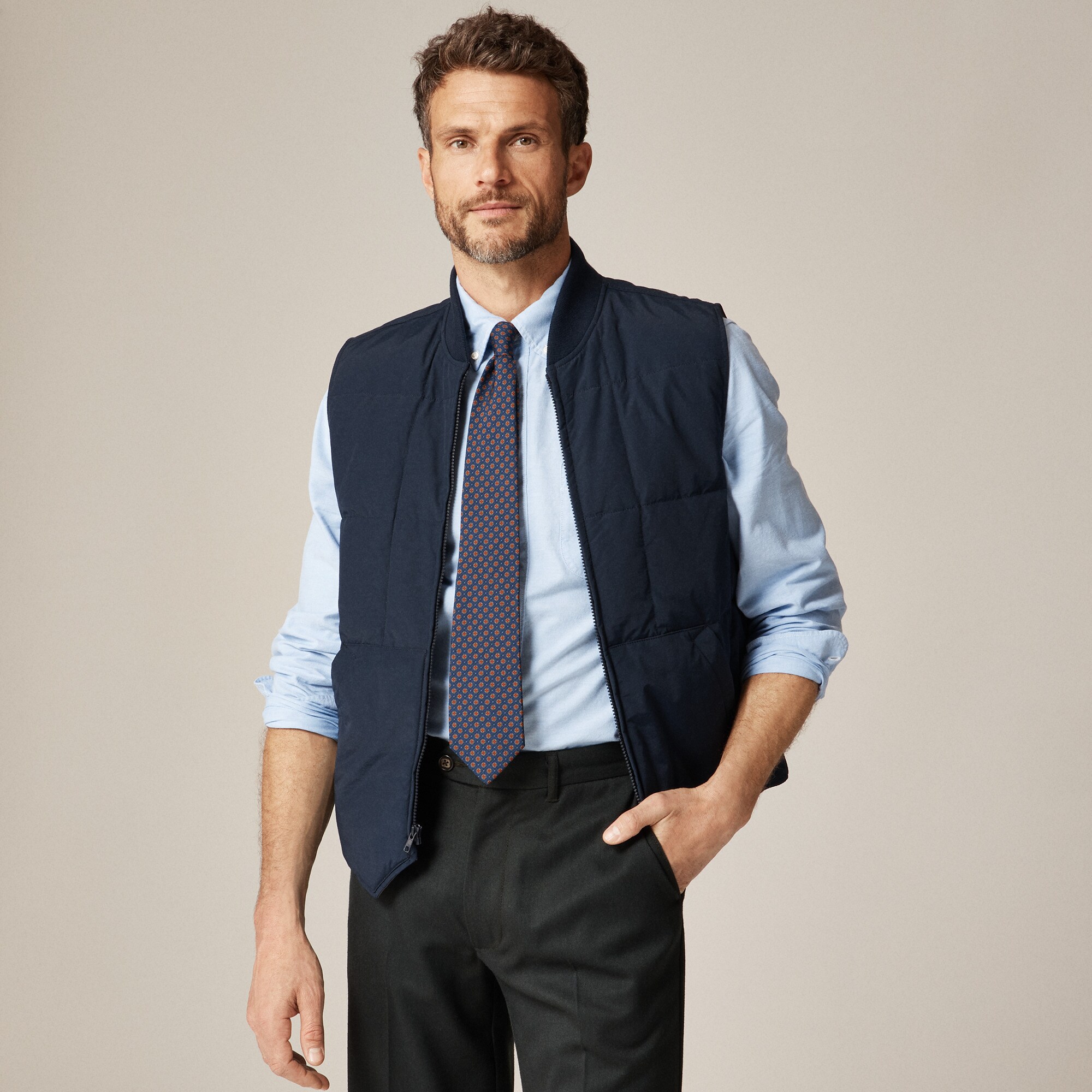 Box-quilt insulated vest with PrimaLoft®