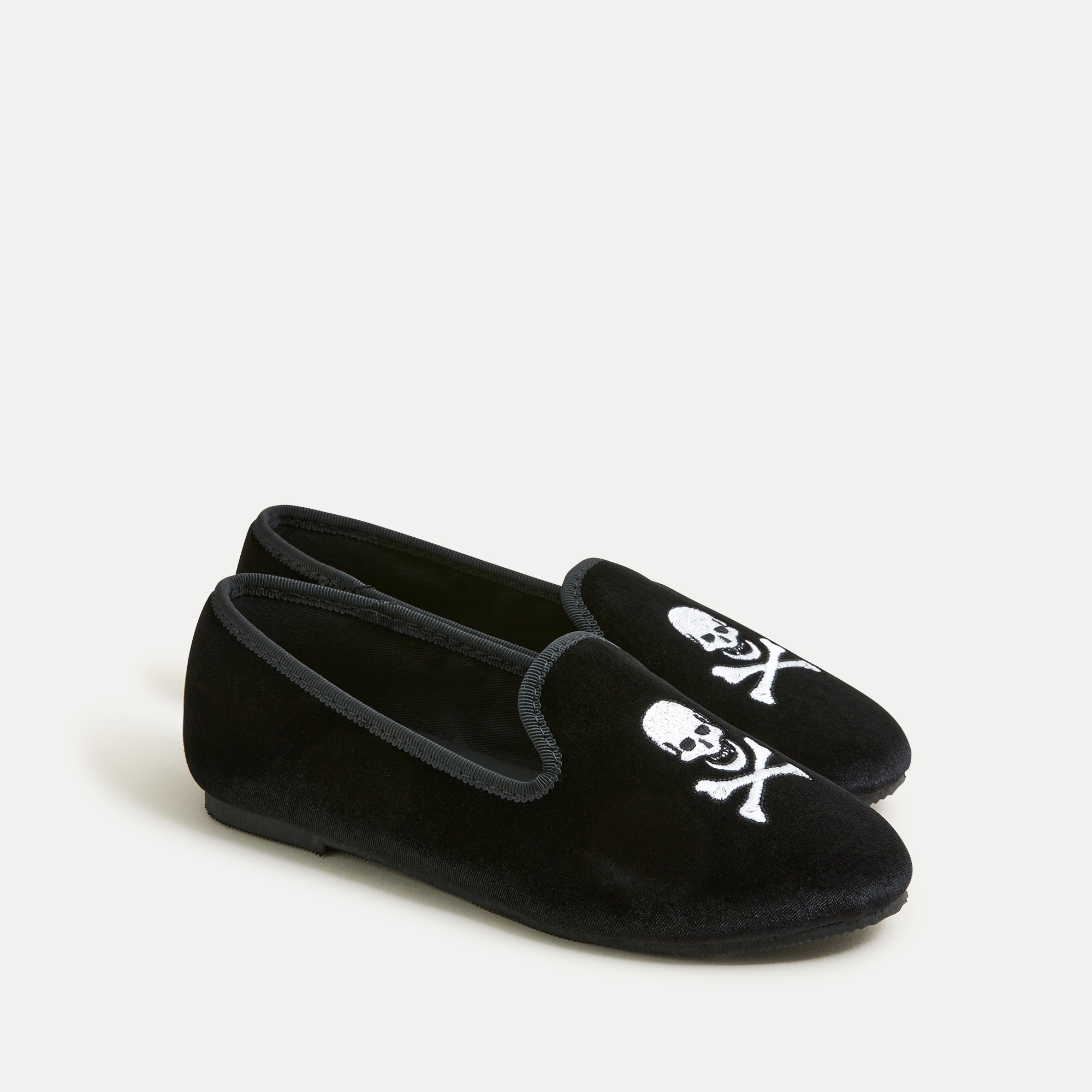 Barker Black Velvet Skull & Crown Slip-On Loafers - Black Skull Black Velvet Slipper (Men) main image 3