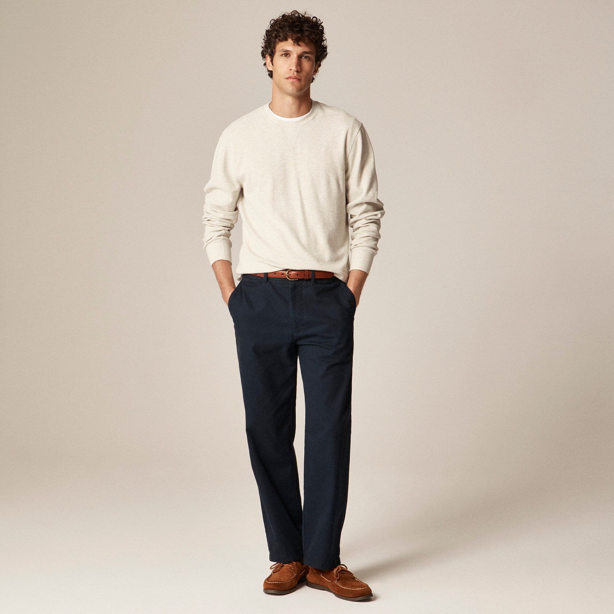 Jacquard rib-knit crewneck