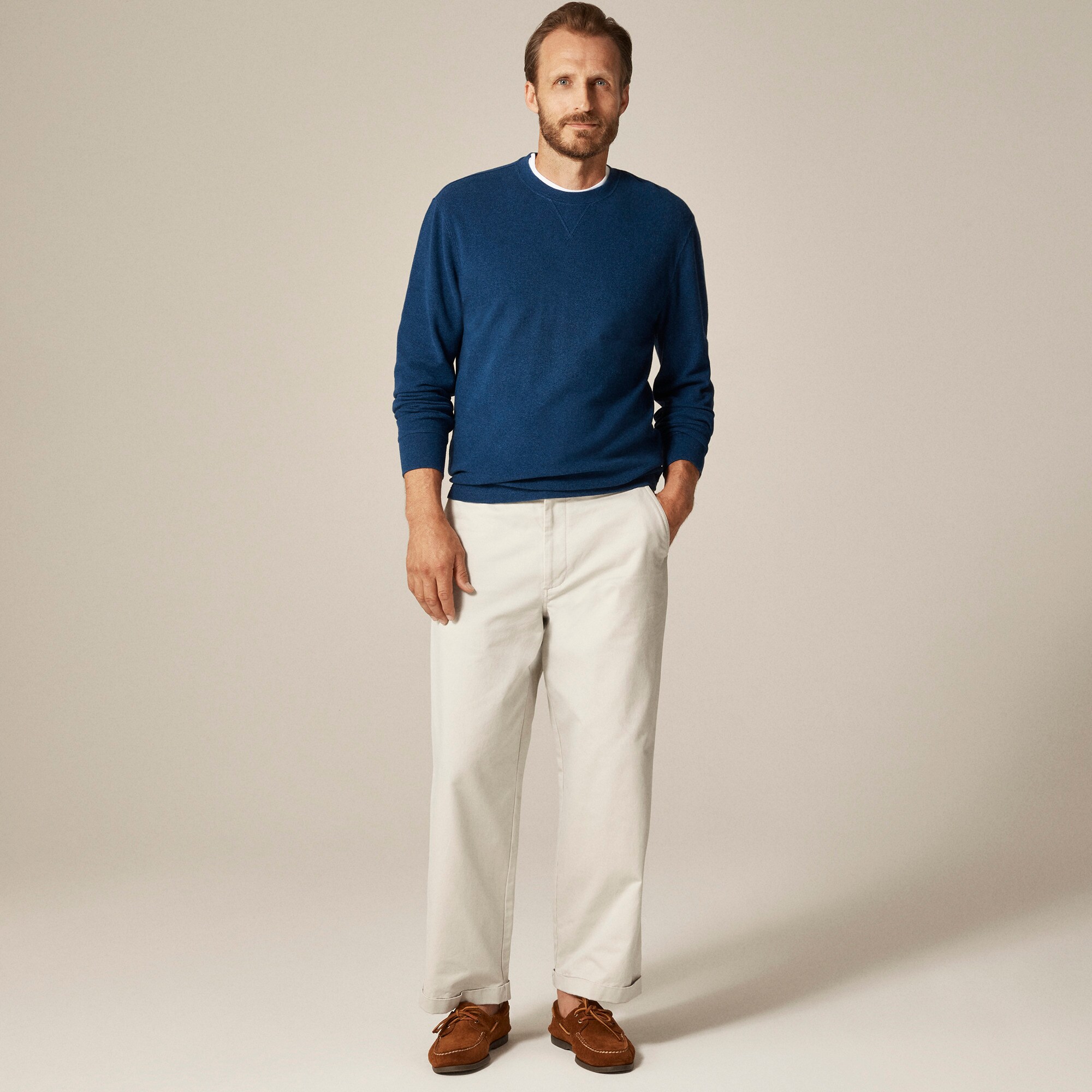 Jacquard rib-knit crewneck