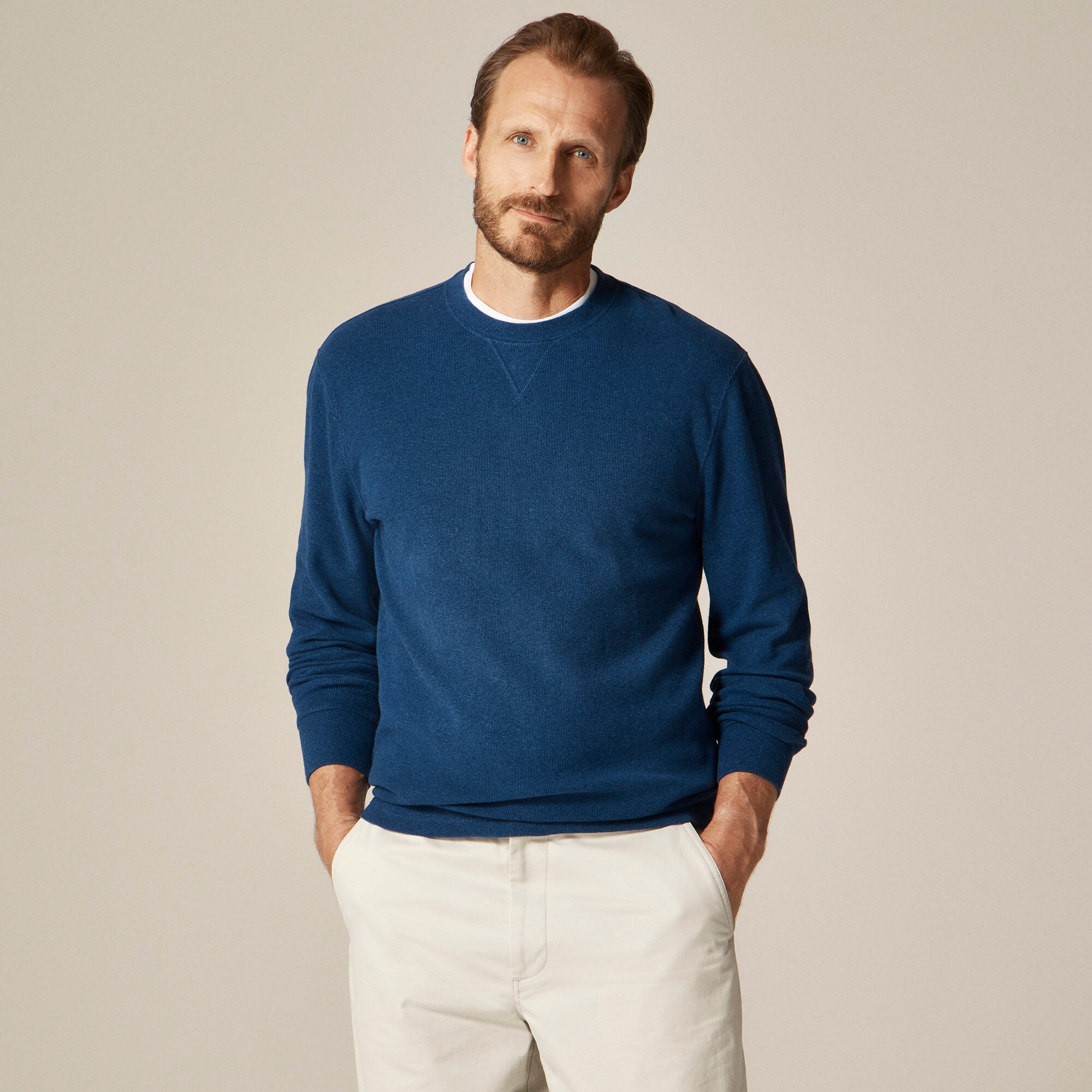 Jacquard Rib-knit Crewneck For Men | J.Crew
