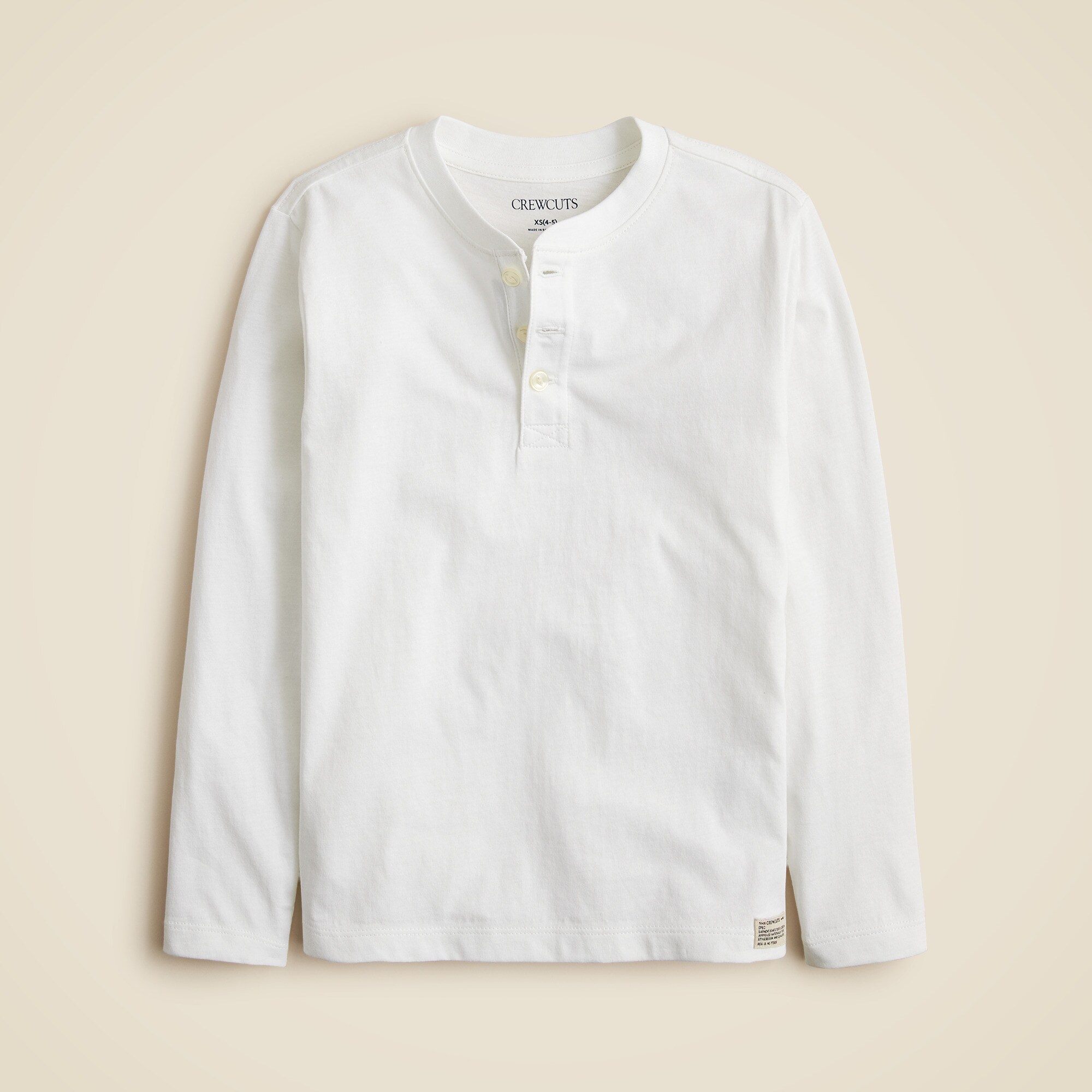 boys Kids' long-sleeve garment-dyed henley T-shirt in broken-in-jersey