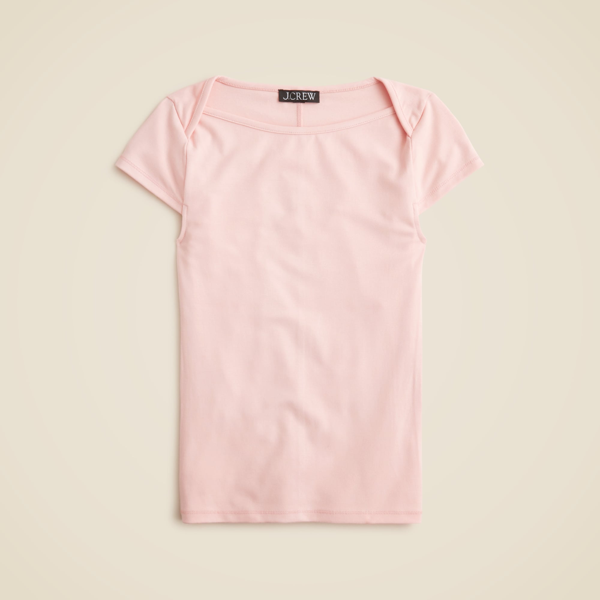  Refined rib cap-sleeve shirt