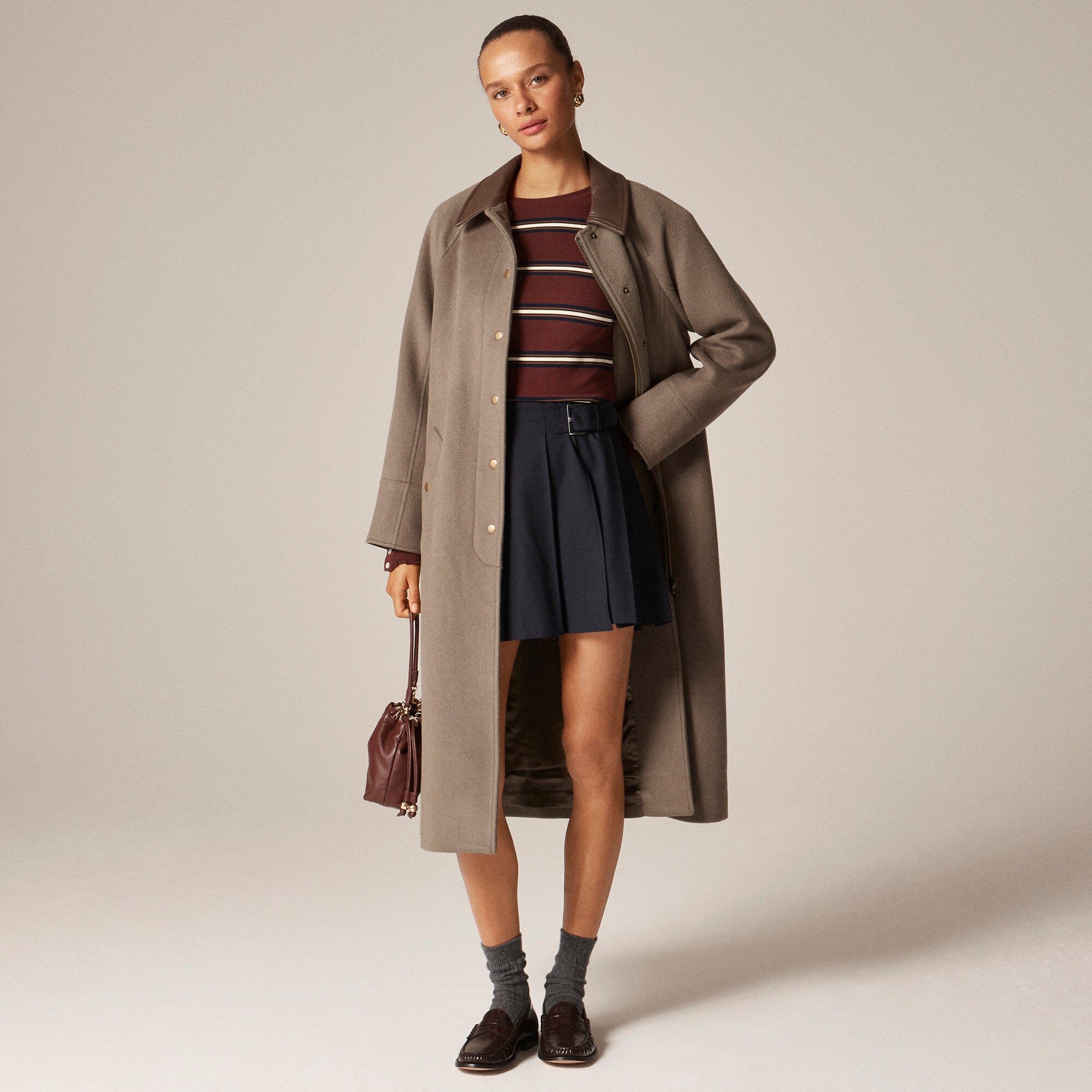 Refined rib long-sleeve T-shirt with button cuffs in stripe