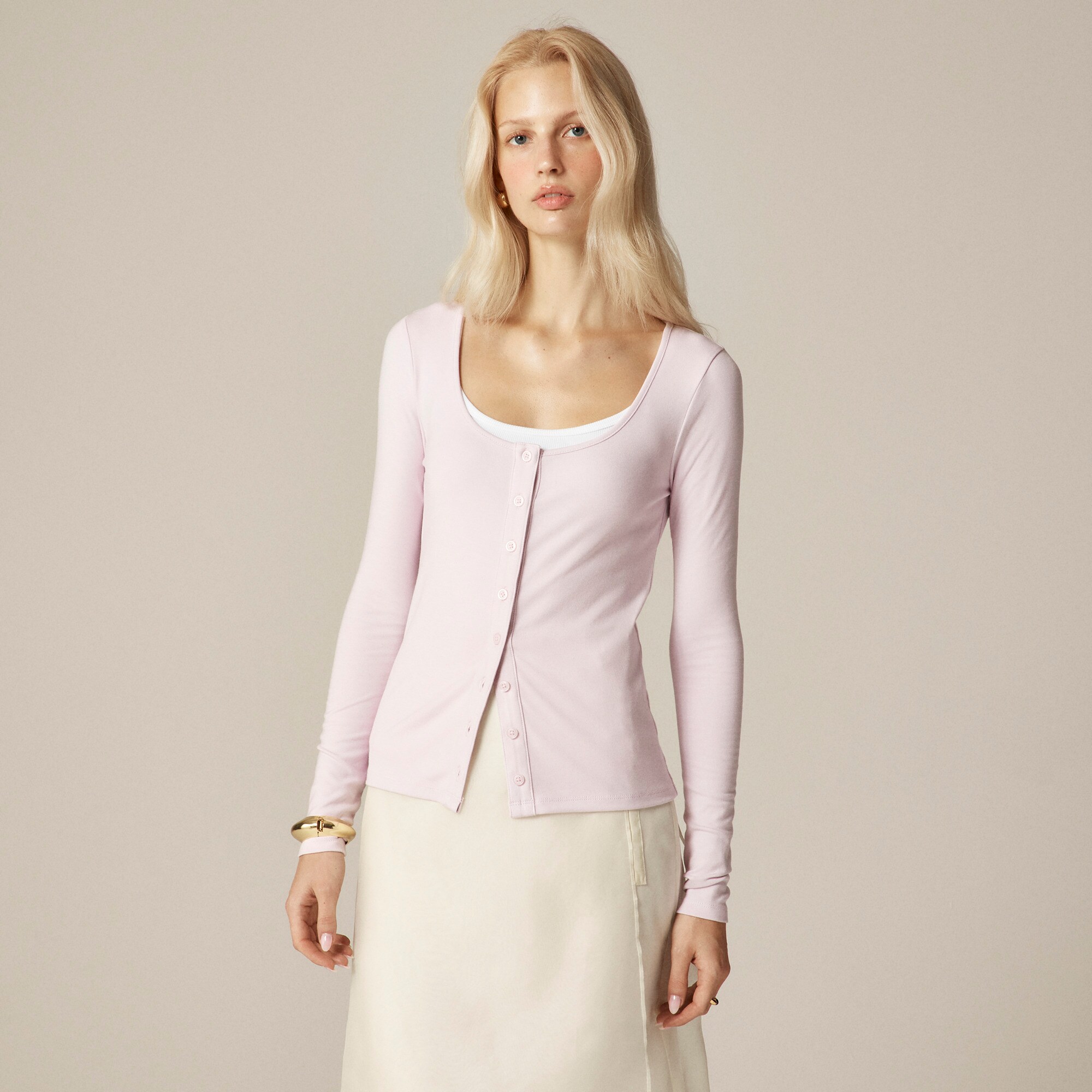 Refined Rib Scoopneck Cardigan Top For Women | J.Crew