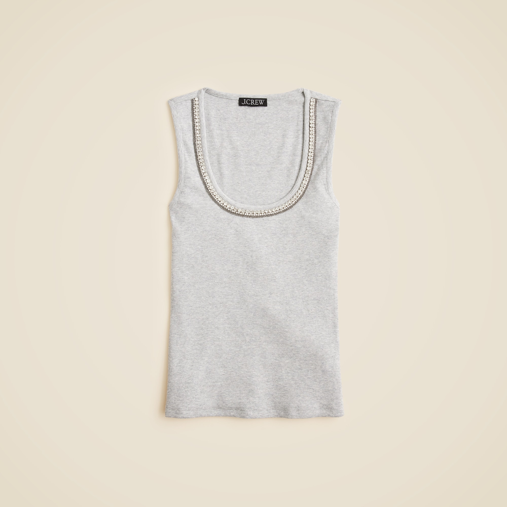 Perfect rib embellished tank top
