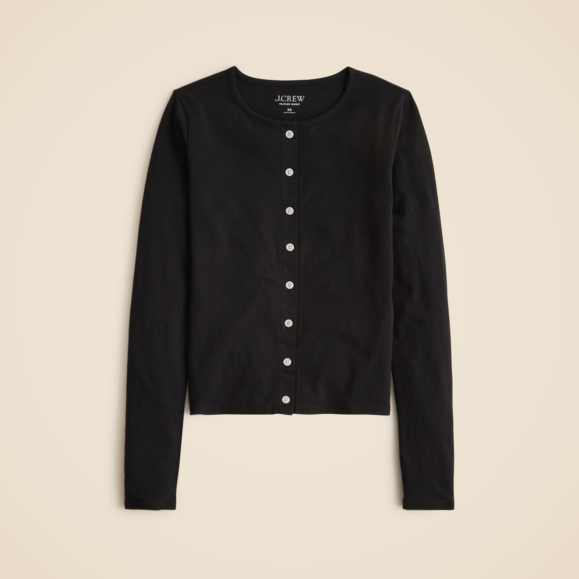  Feather jersey crewneck cardigan