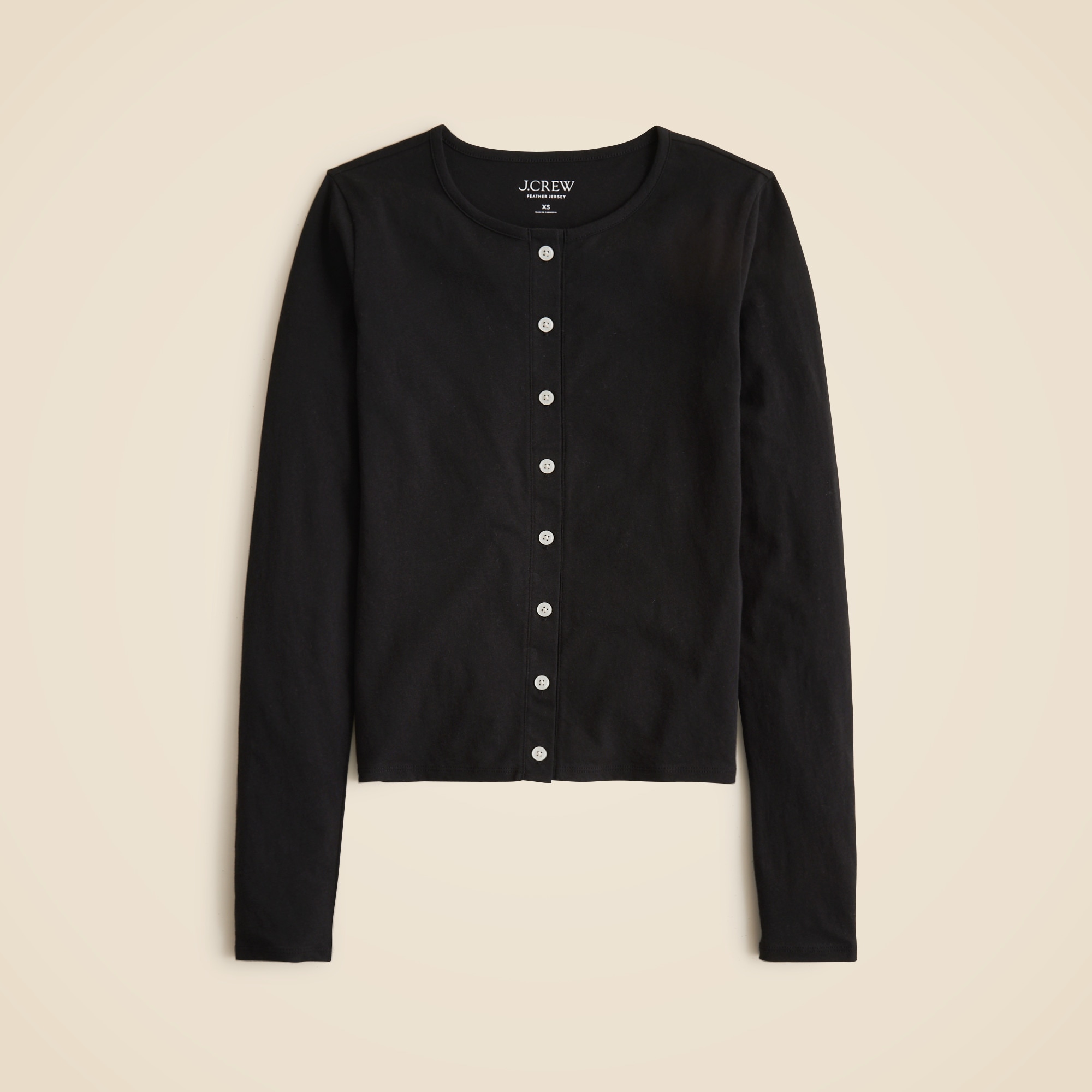  Feather jersey crewneck cardigan