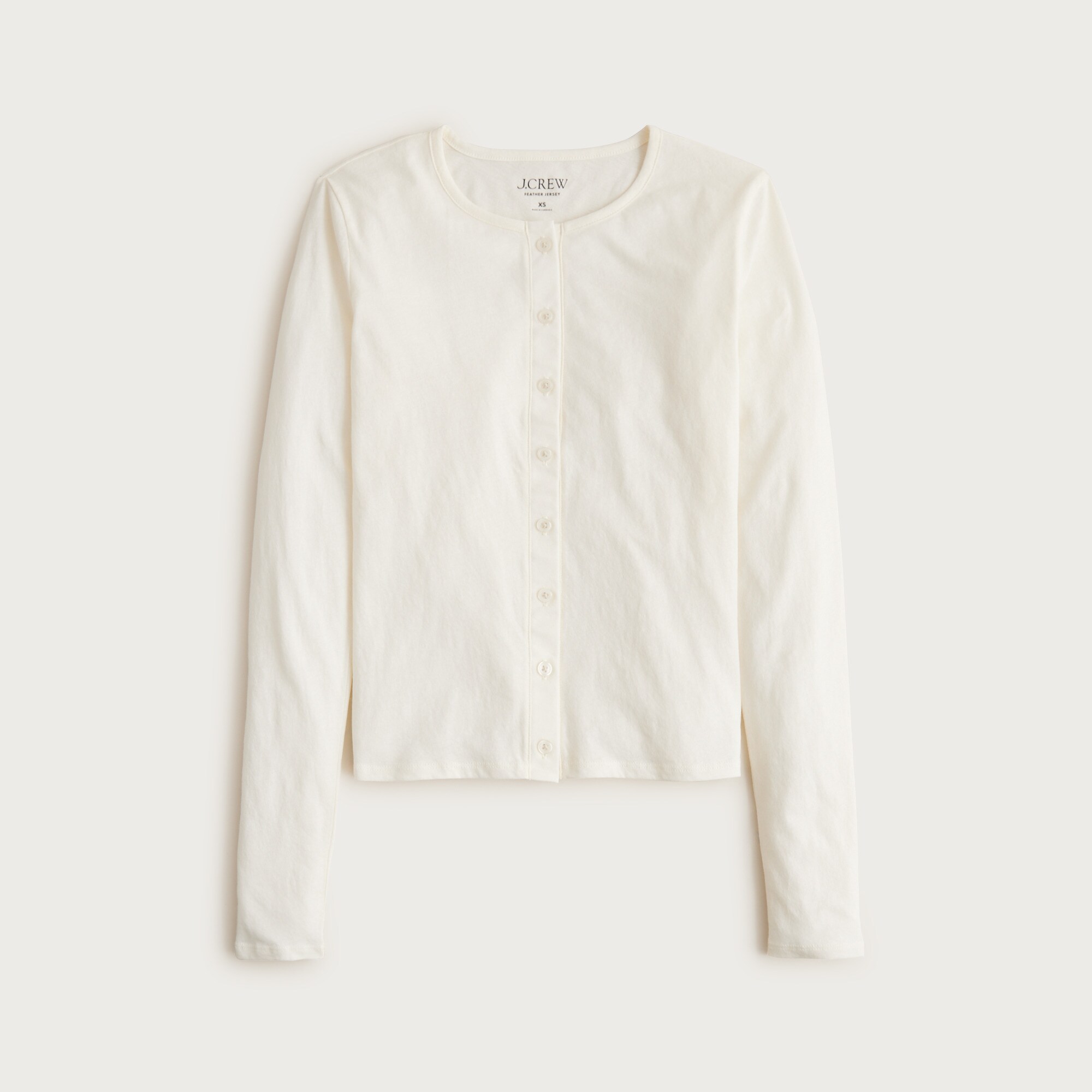 Feather jersey crewneck cardigan