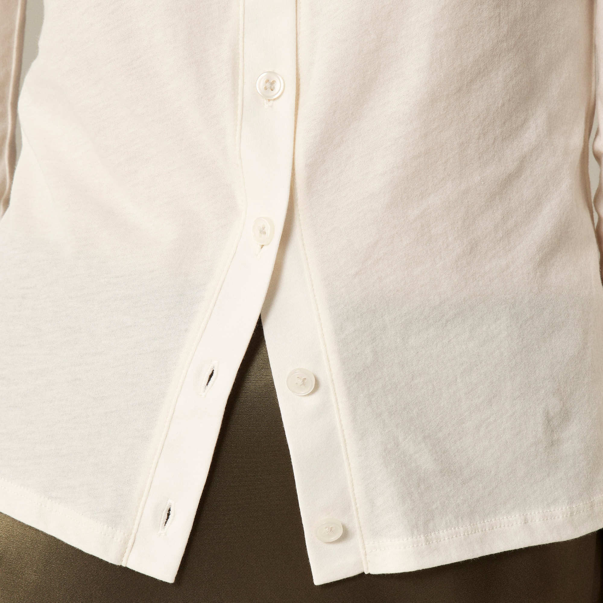 Feather jersey crewneck cardigan