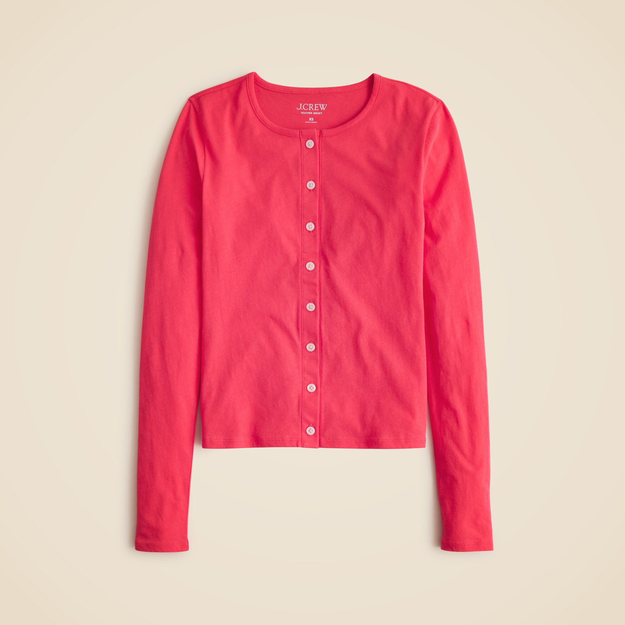  Feather jersey crewneck cardigan