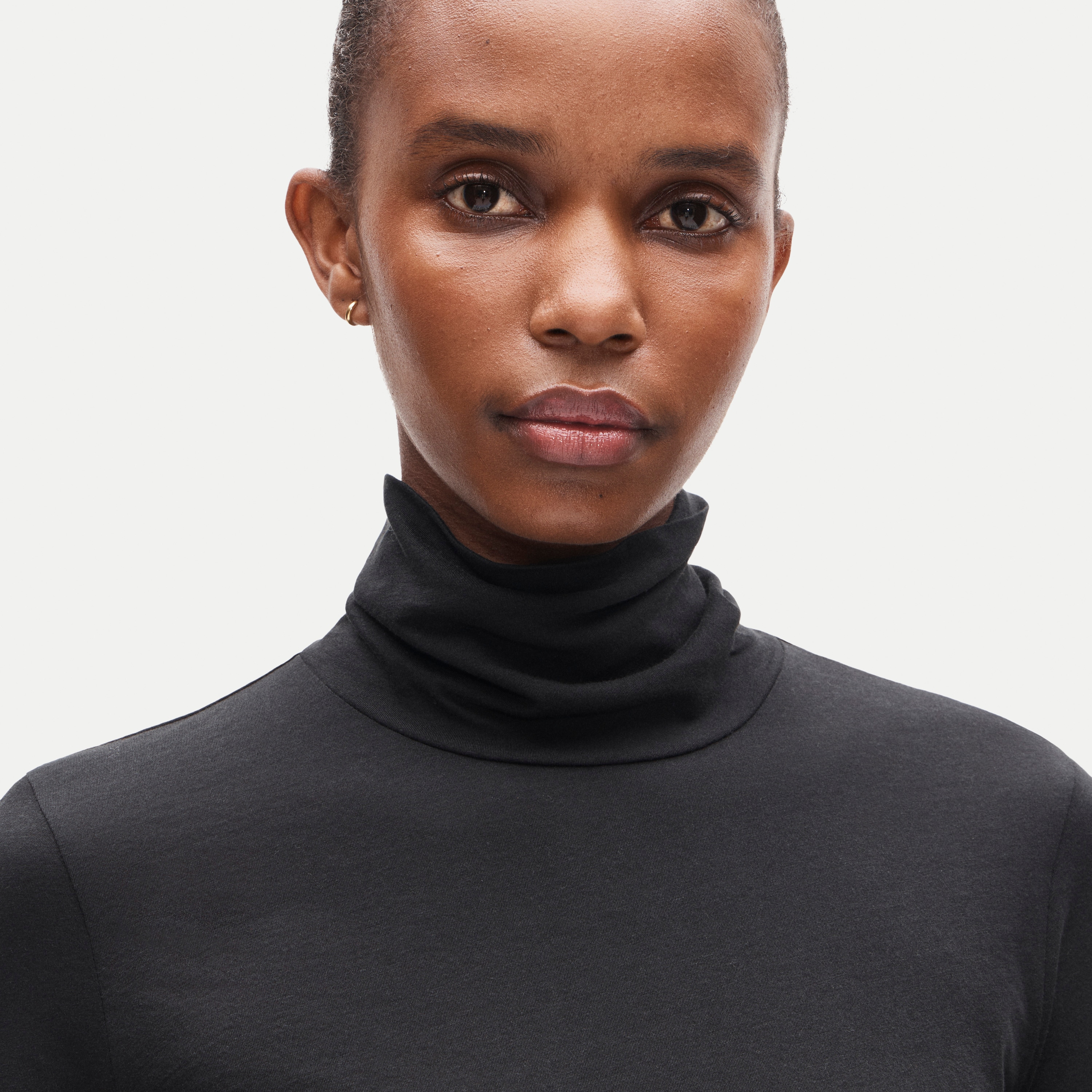 Feather jersey turtleneck