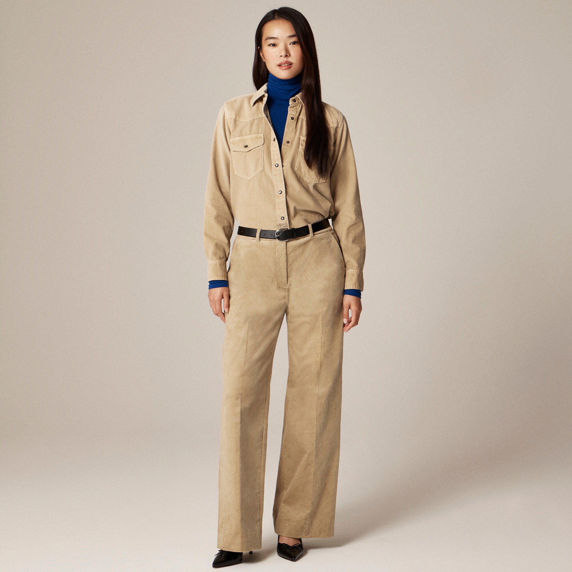 Feather jersey turtleneck
