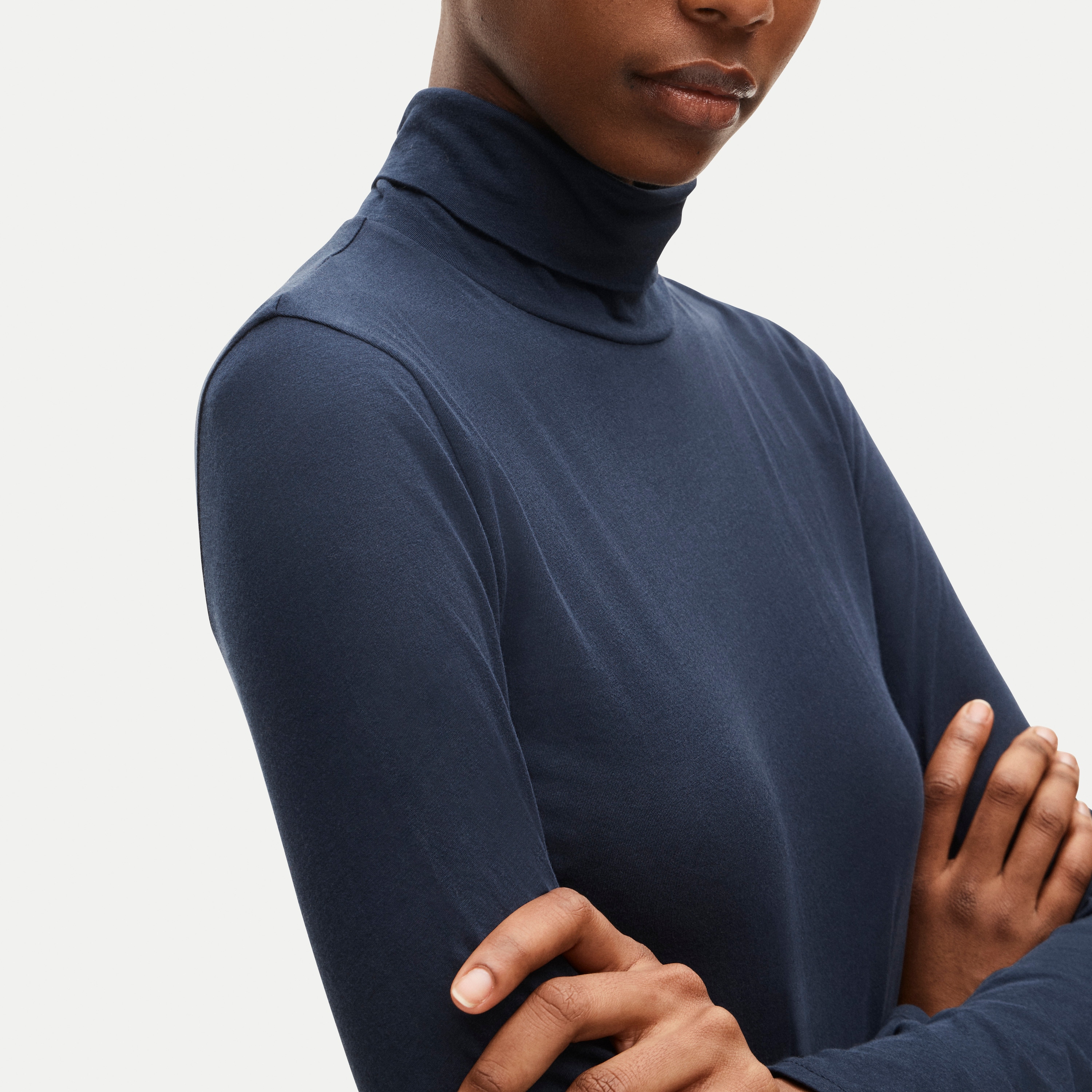 Feather jersey turtleneck