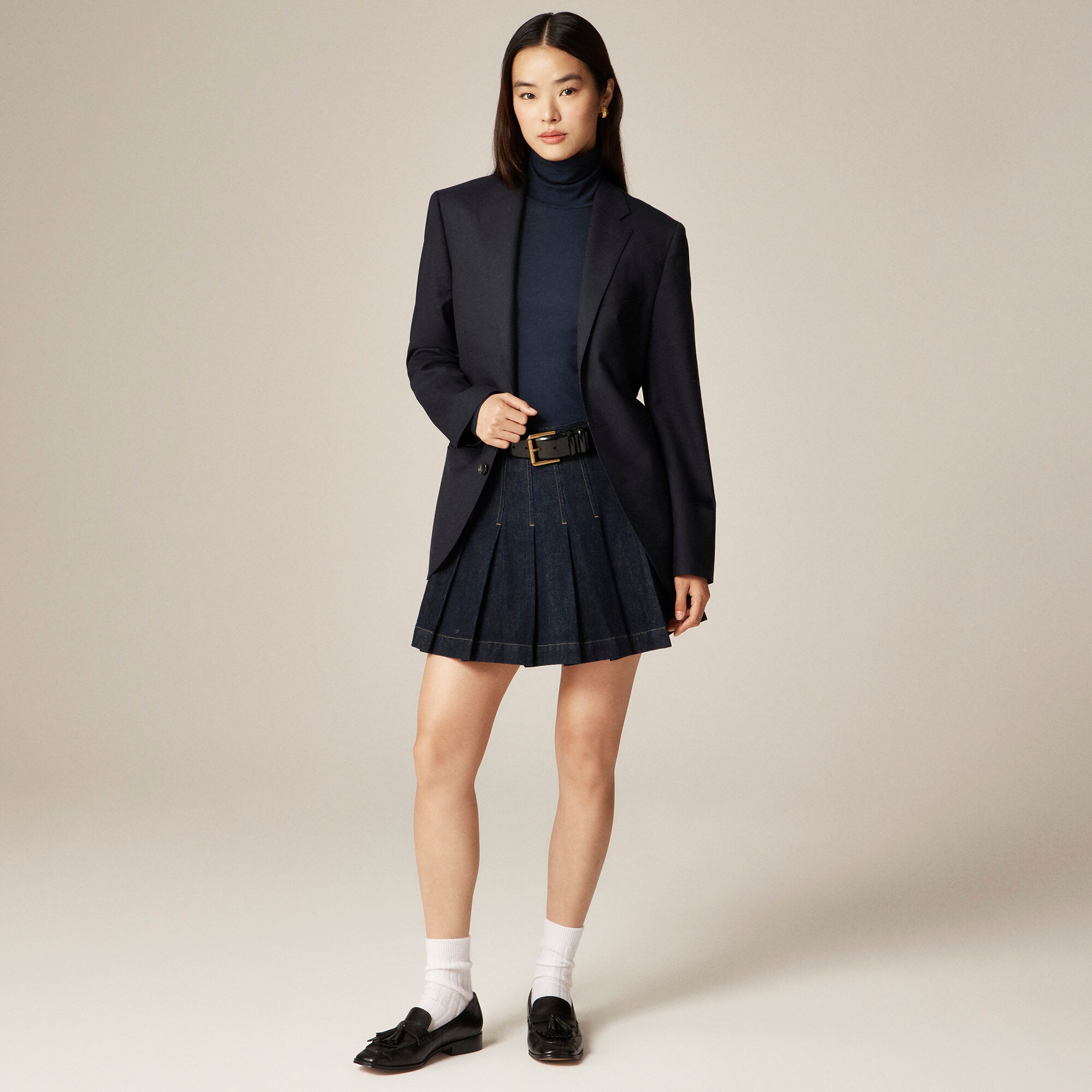 New feather jersey turtleneck