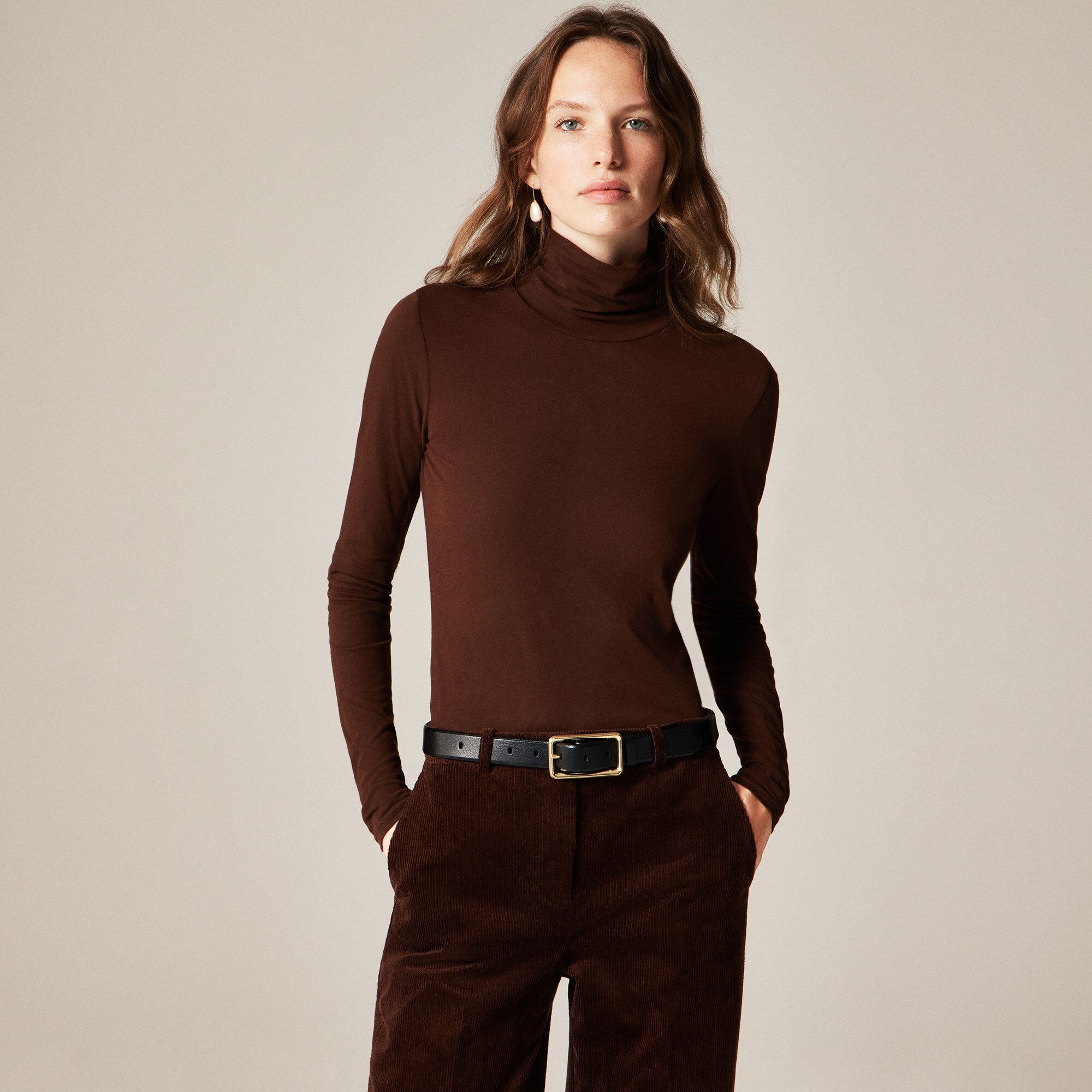 womens Feather jersey turtleneck