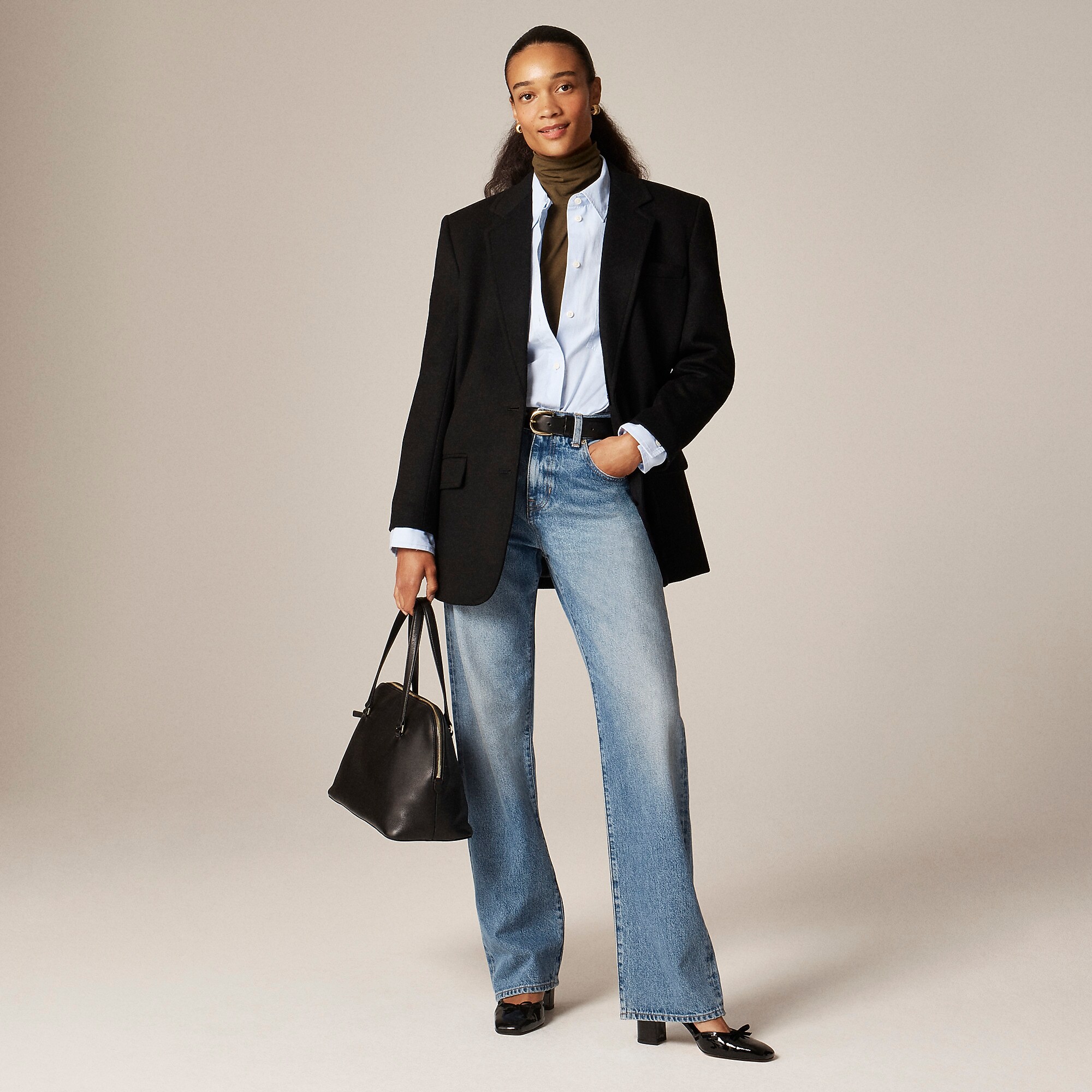 Feather jersey turtleneck