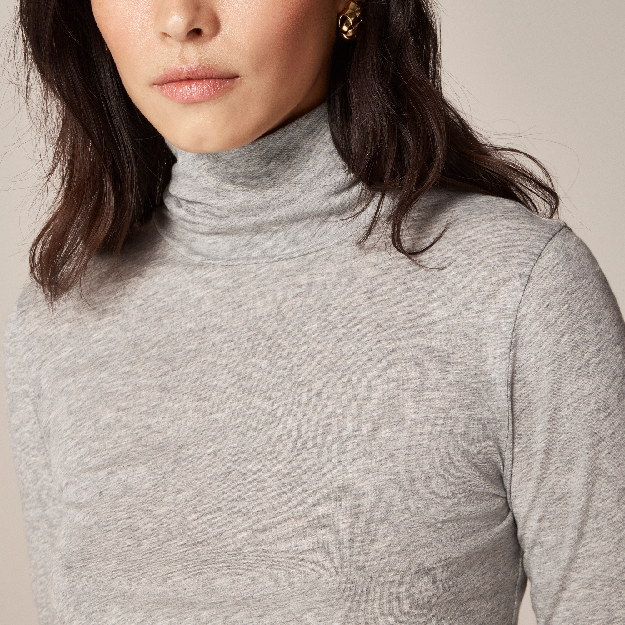 Feather jersey turtleneck