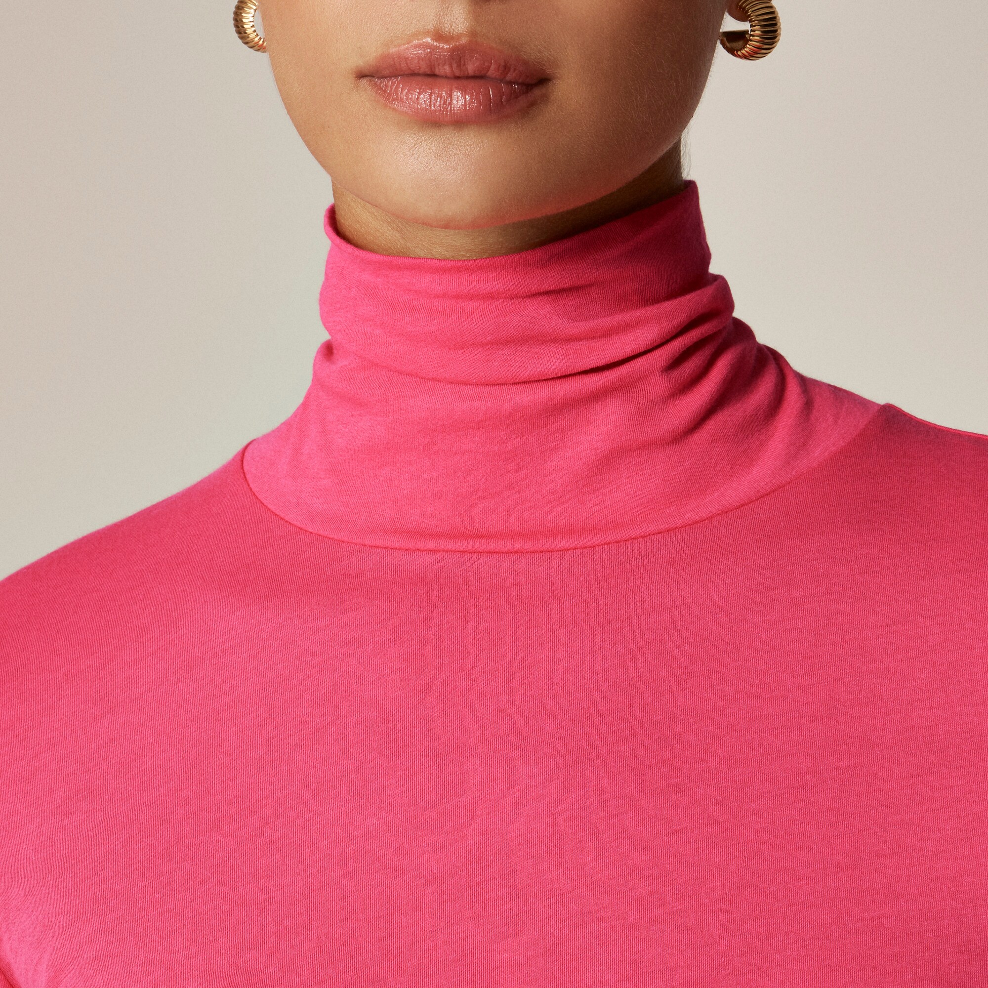 Feather jersey turtleneck