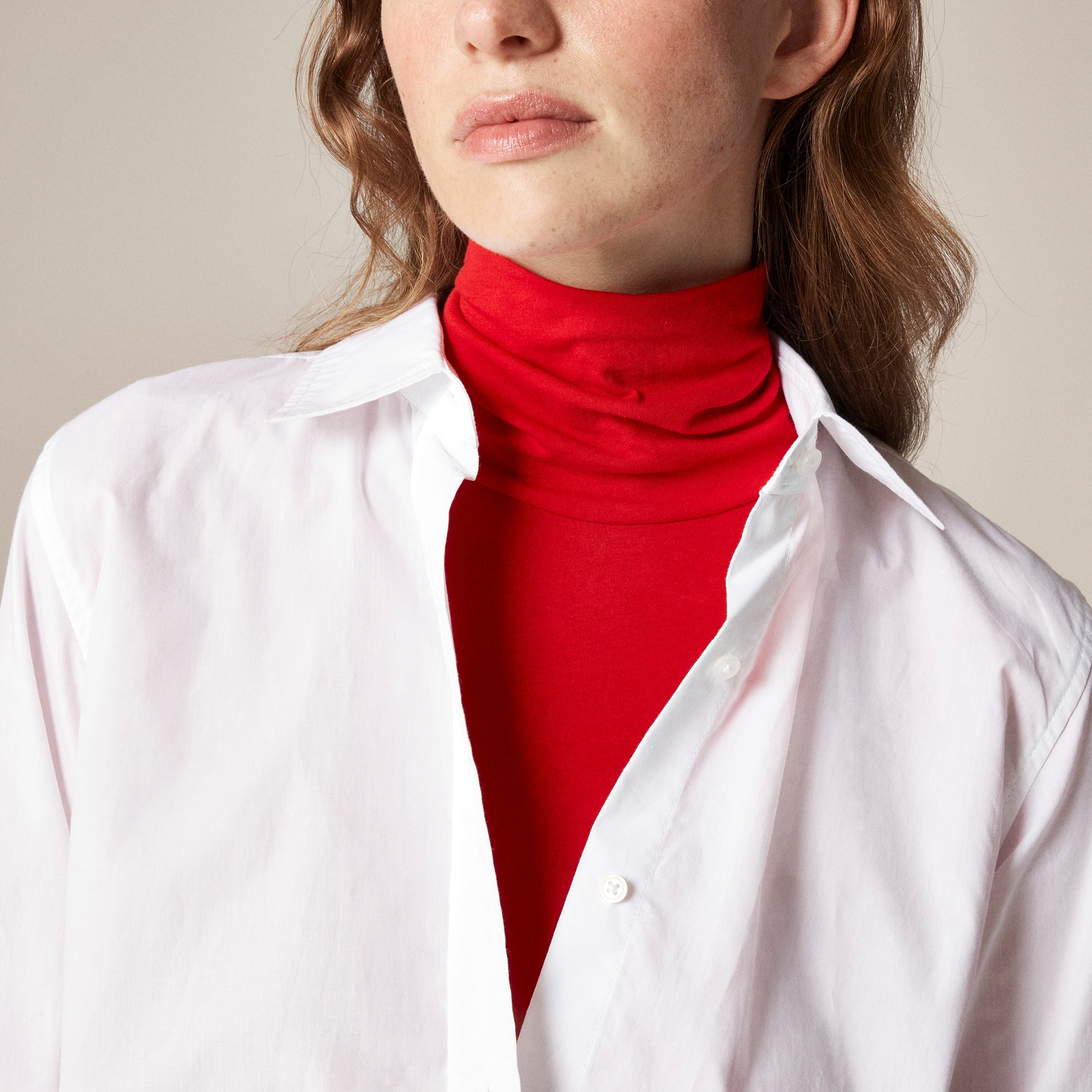 Feather jersey turtleneck