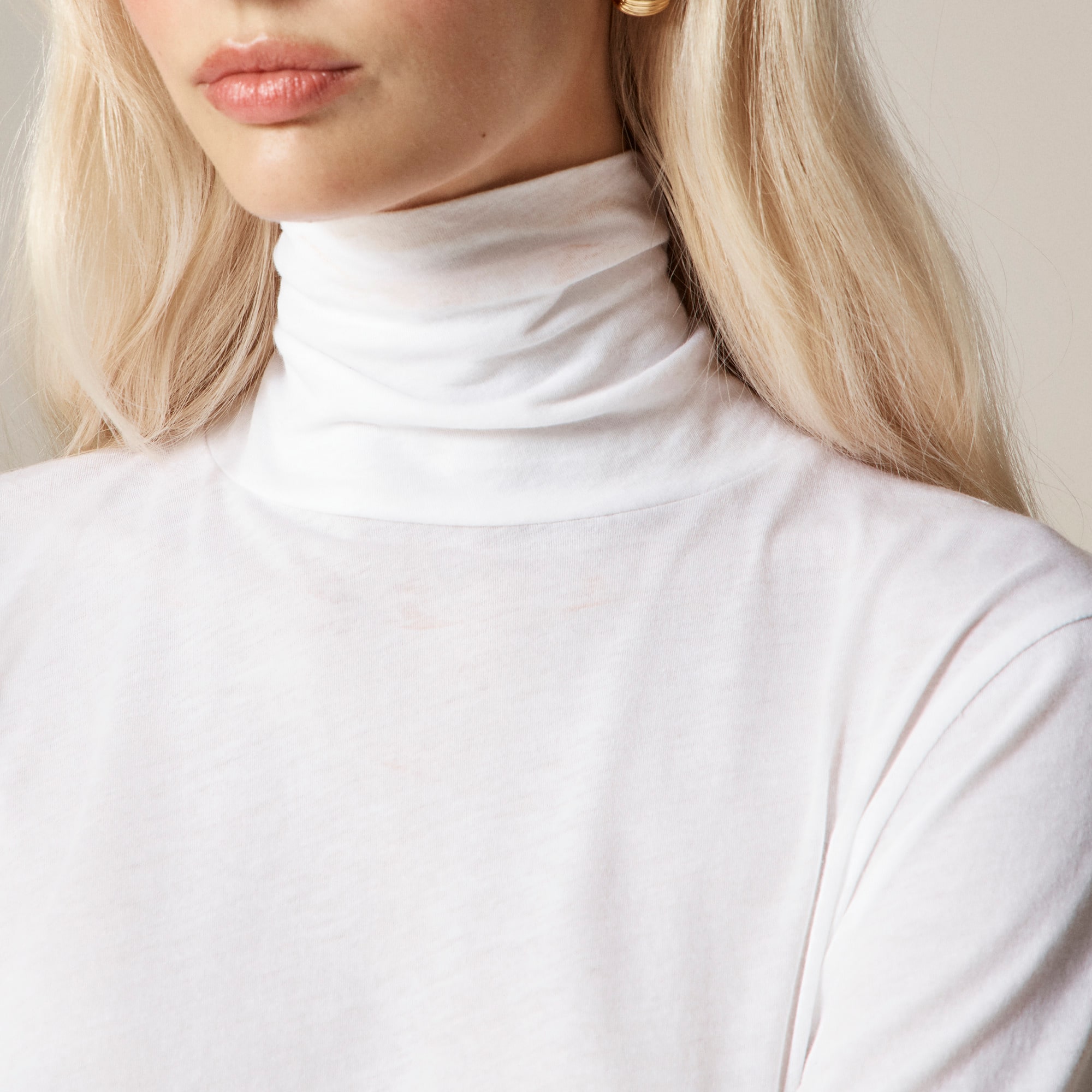 Feather jersey turtleneck