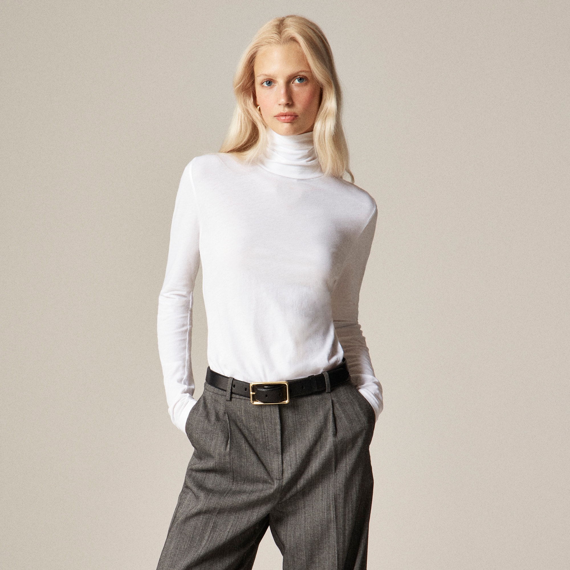 Feather jersey turtleneck - image 2