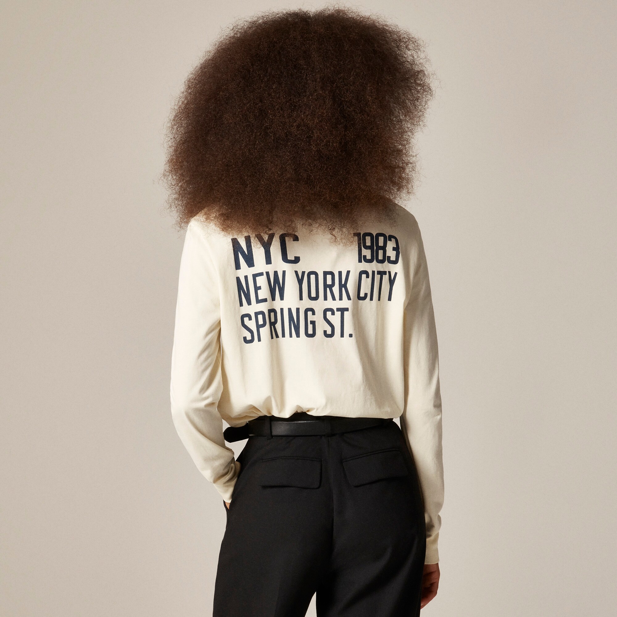  Classic-fit "Spring Street" graphic T-shirt in broken-in jersey