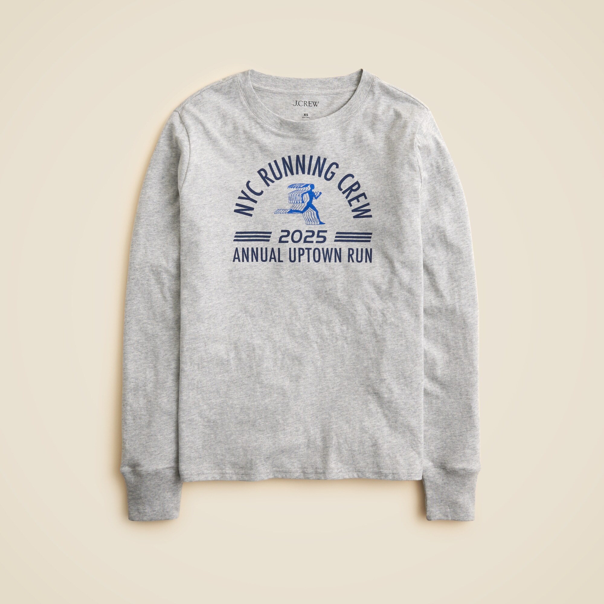  Classic-fit &quot;Running Club&quot; graphic T-shirt in broken-in jersey