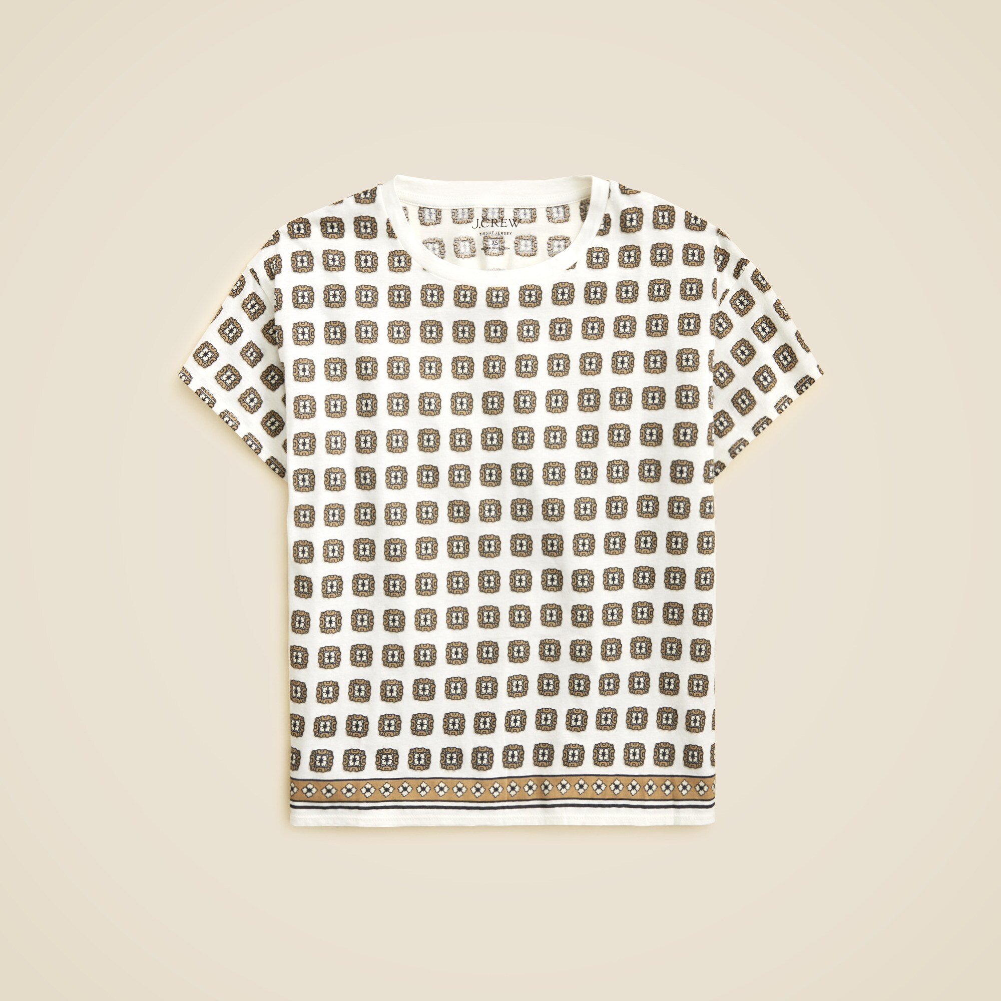 Tissue Jersey Short-sleeve Graphic T-shirt In Foulard Print For