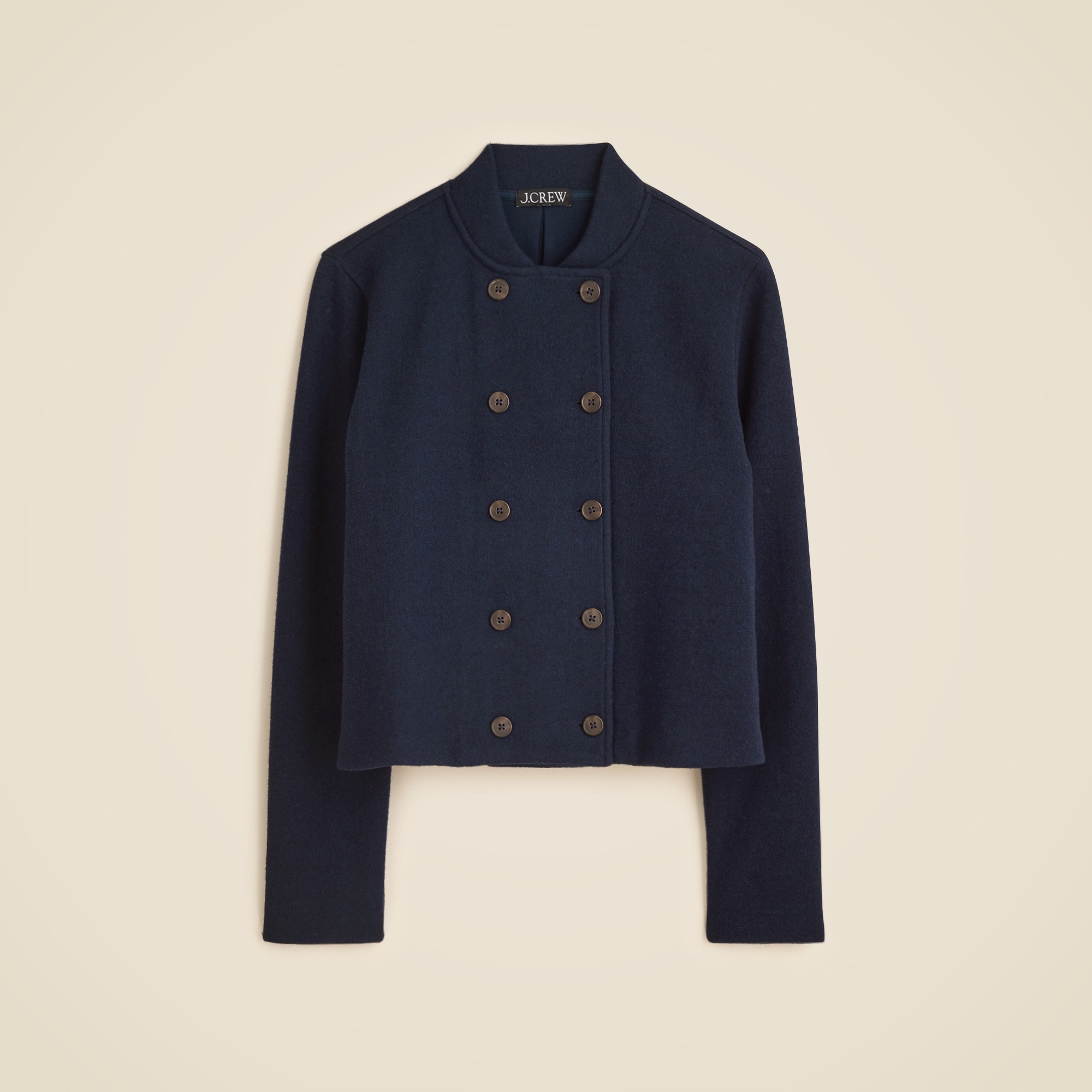 Double-breasted jacket in knit wool blend